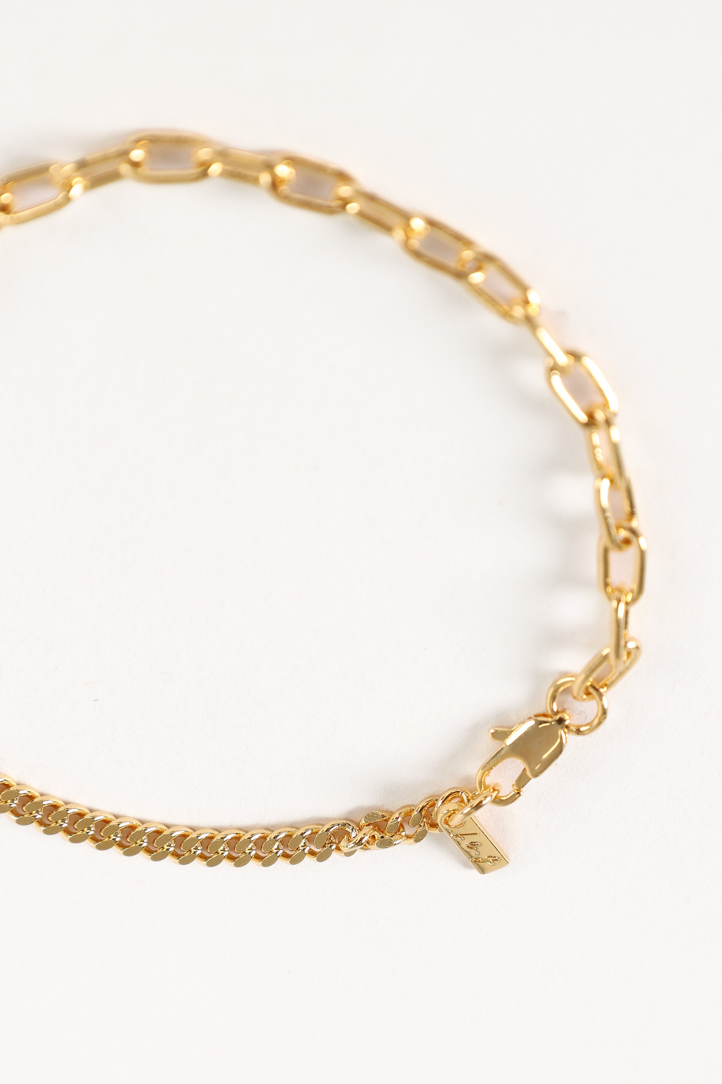 Gold Anna Bracelet - 18k Gold Plated Chain with Dual Link Design