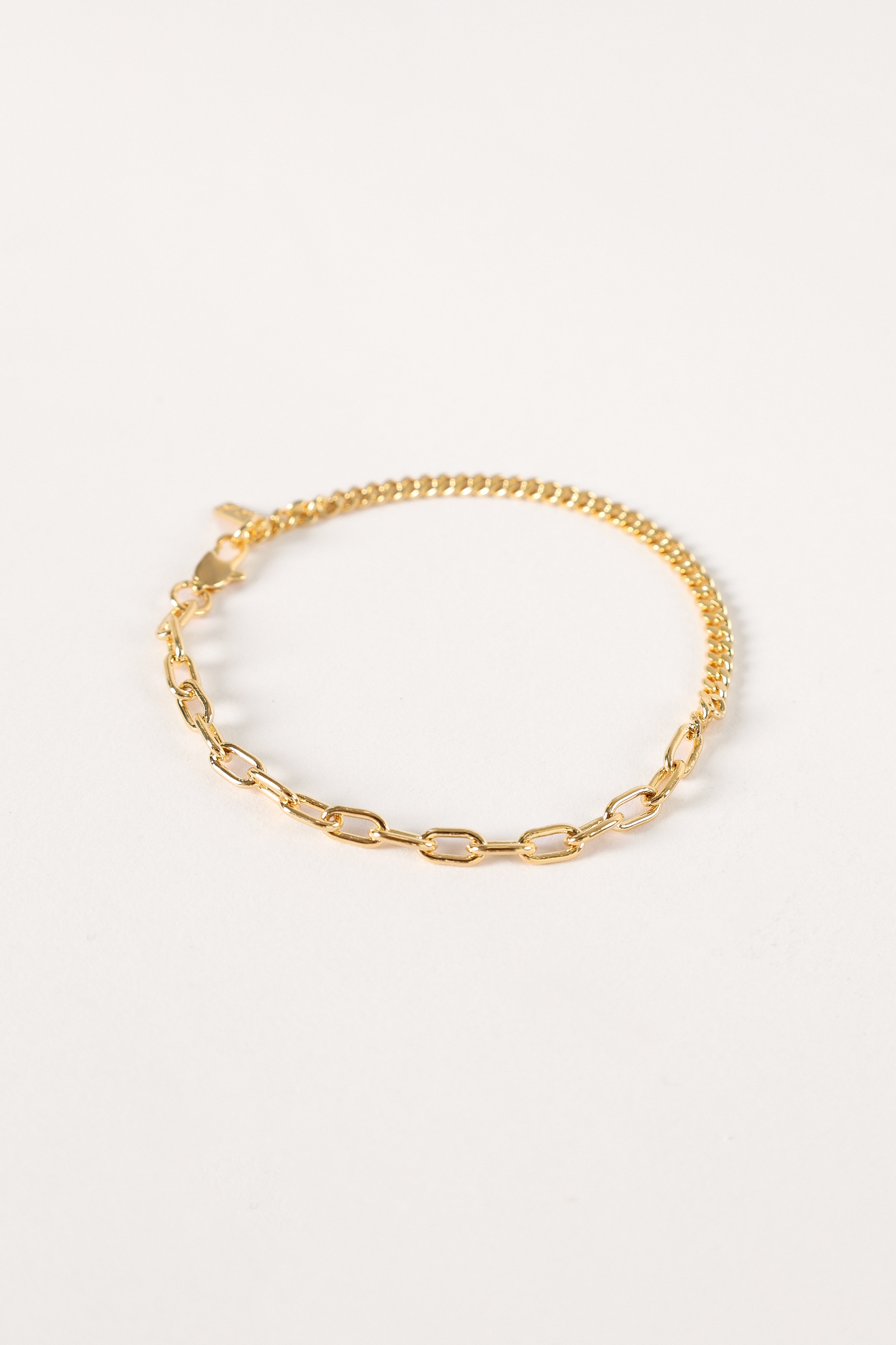 Gold Anna Bracelet - 18k Gold Plated Chain with Dual Link Design