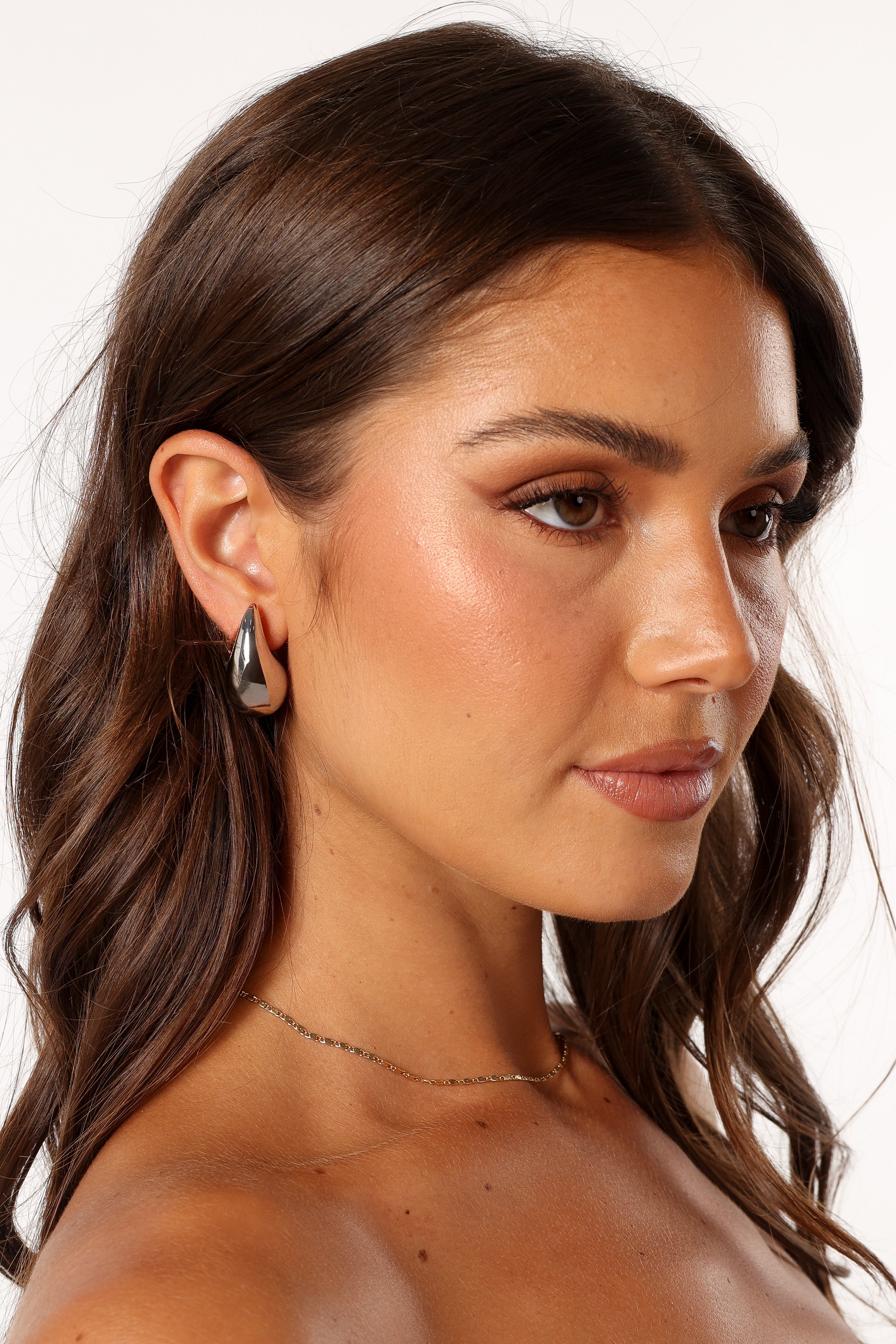 Silver Bubble Drop Earrings - Brass Statement Jewelry