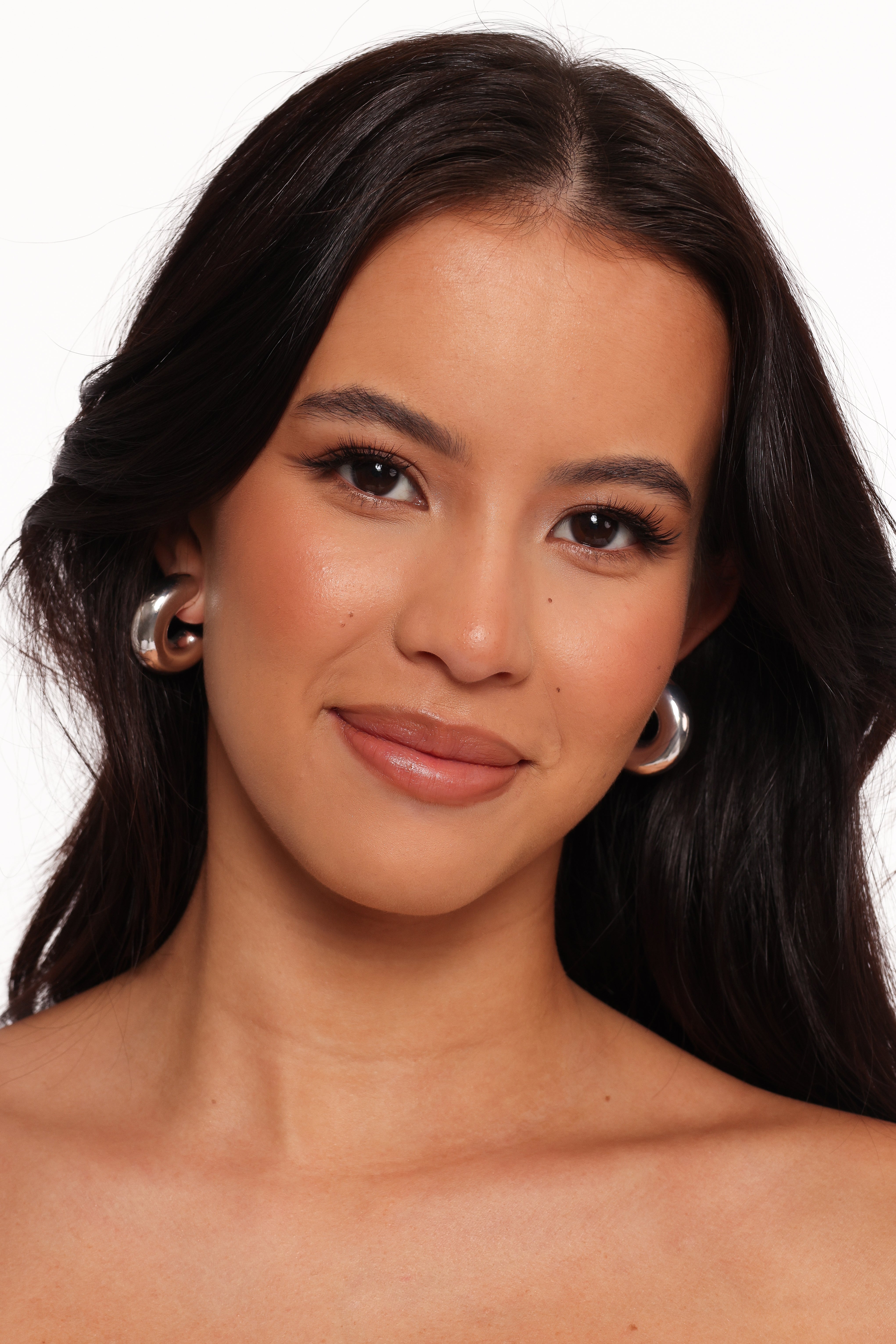 Silver Hoop Earrings for Women - Katie Chic Stud Back Design