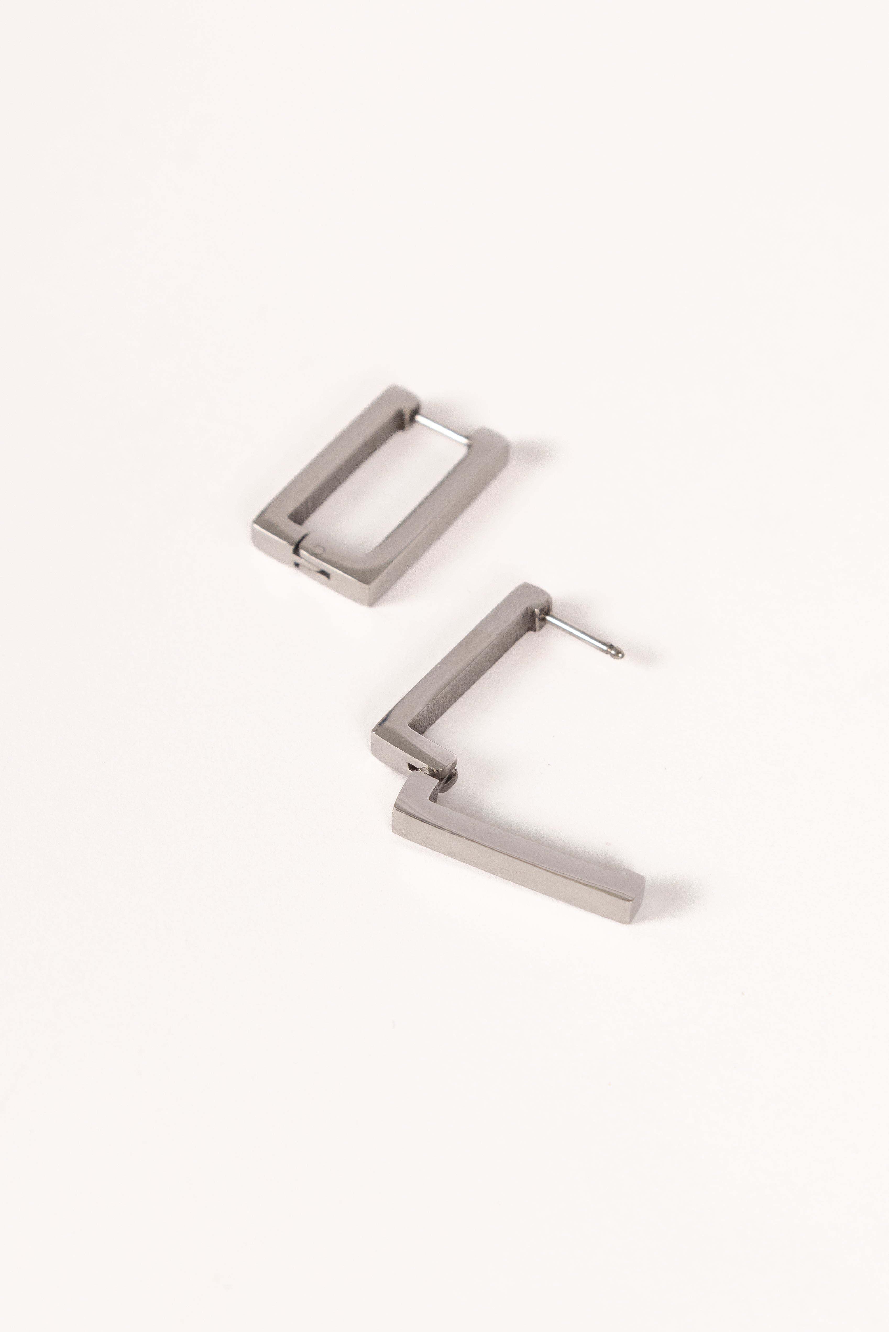 Silver Hoop Earrings - Laurie Alloy Hoops with Clasp Closure