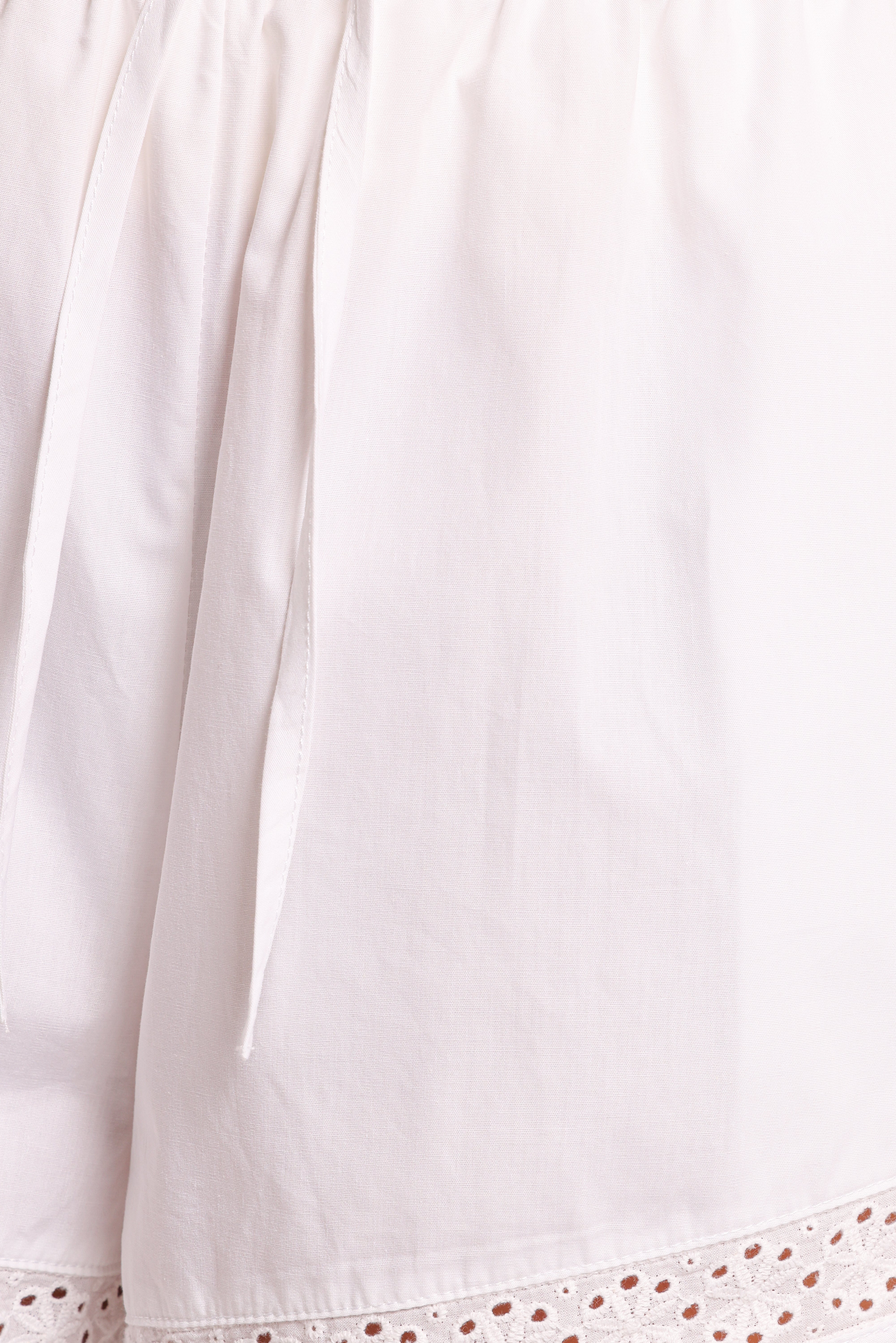 Women's High Waisted Cotton Shorts - Austin White Relaxed Fit