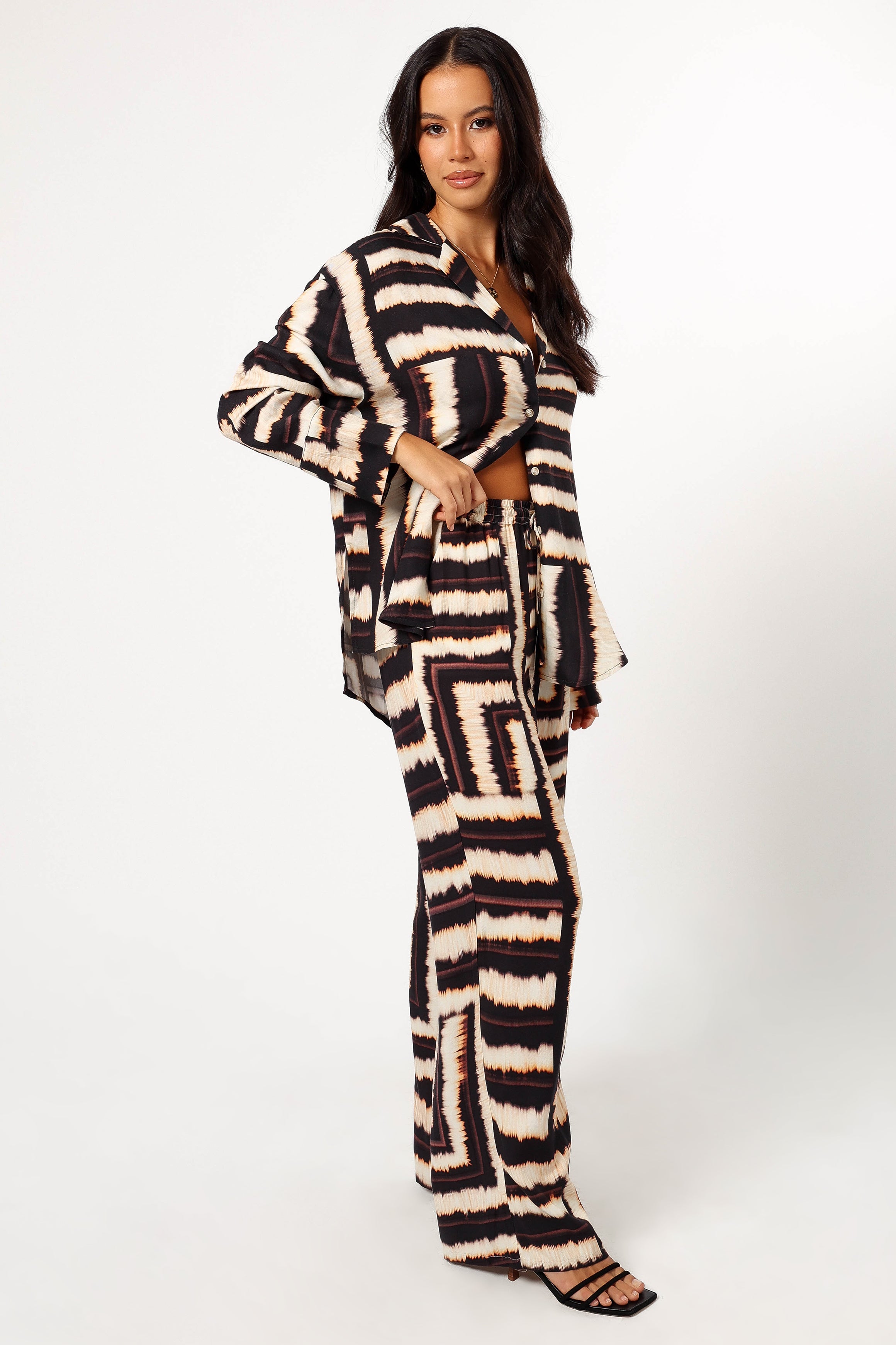 Women's High Waisted Abstract Print Pants - Montara Noria