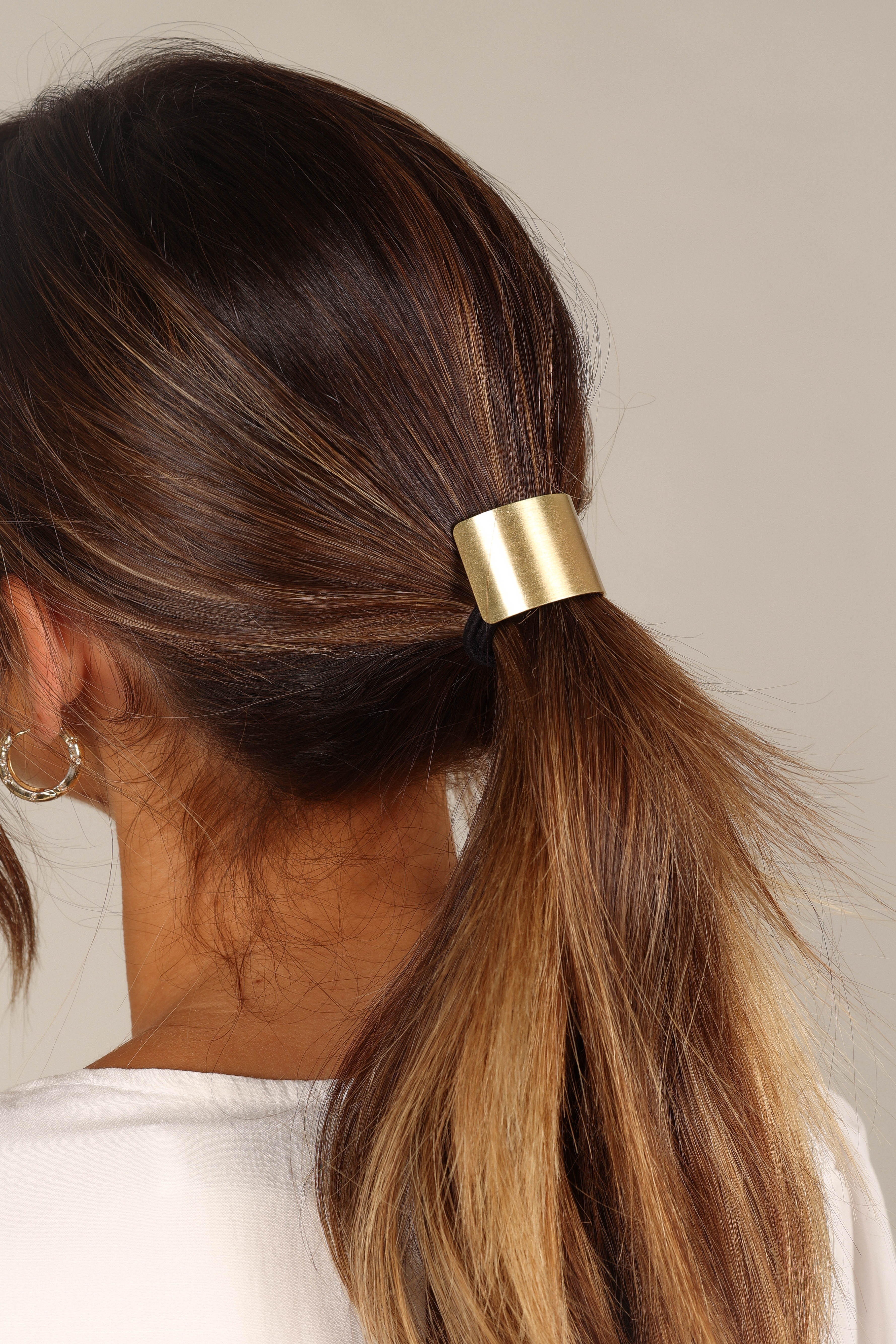 Gold Hair Cuff with Elastic Tie - Aria Glam Hair Accessory