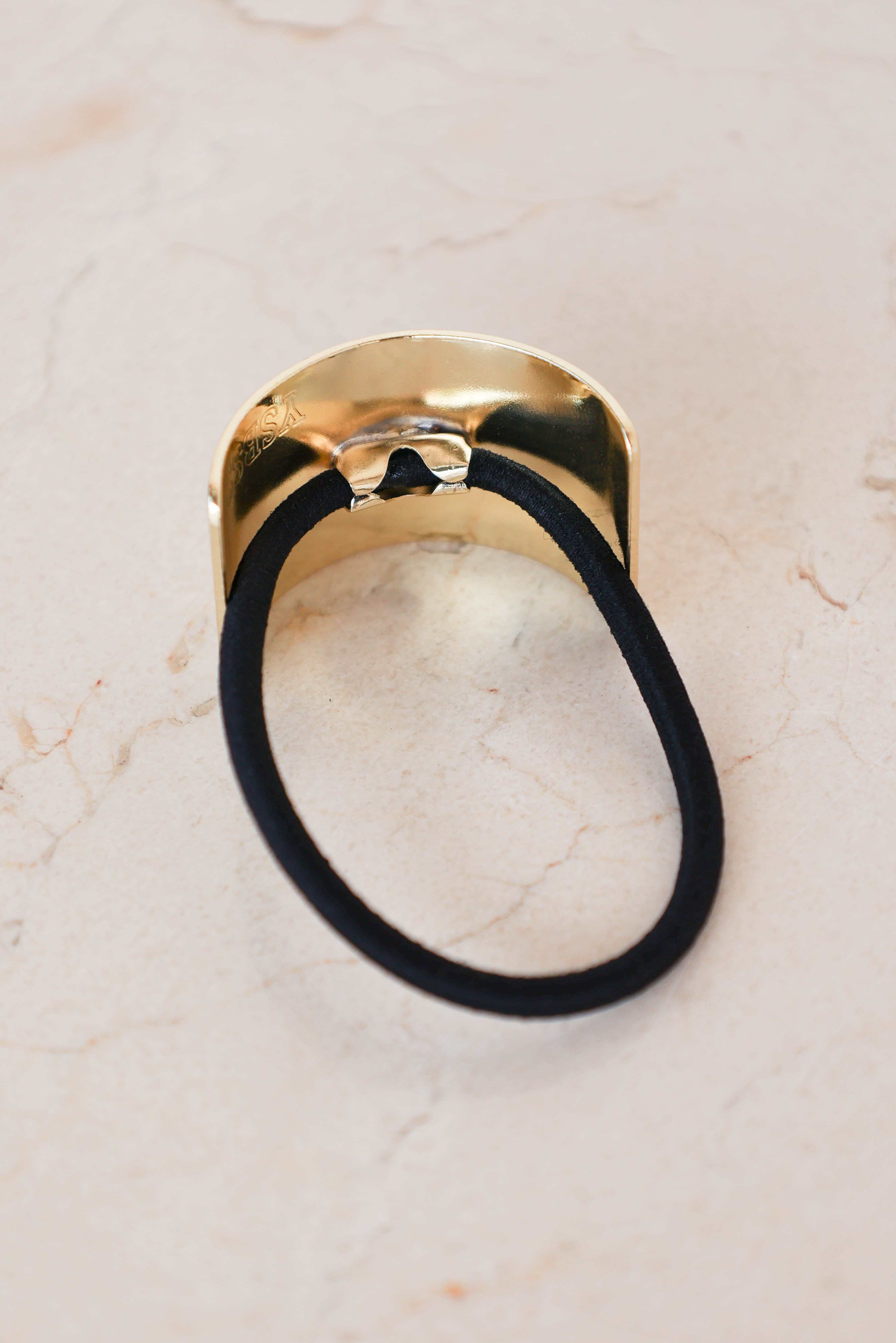 Gold Hair Cuff with Elastic Tie - Aria Glam Hair Accessory