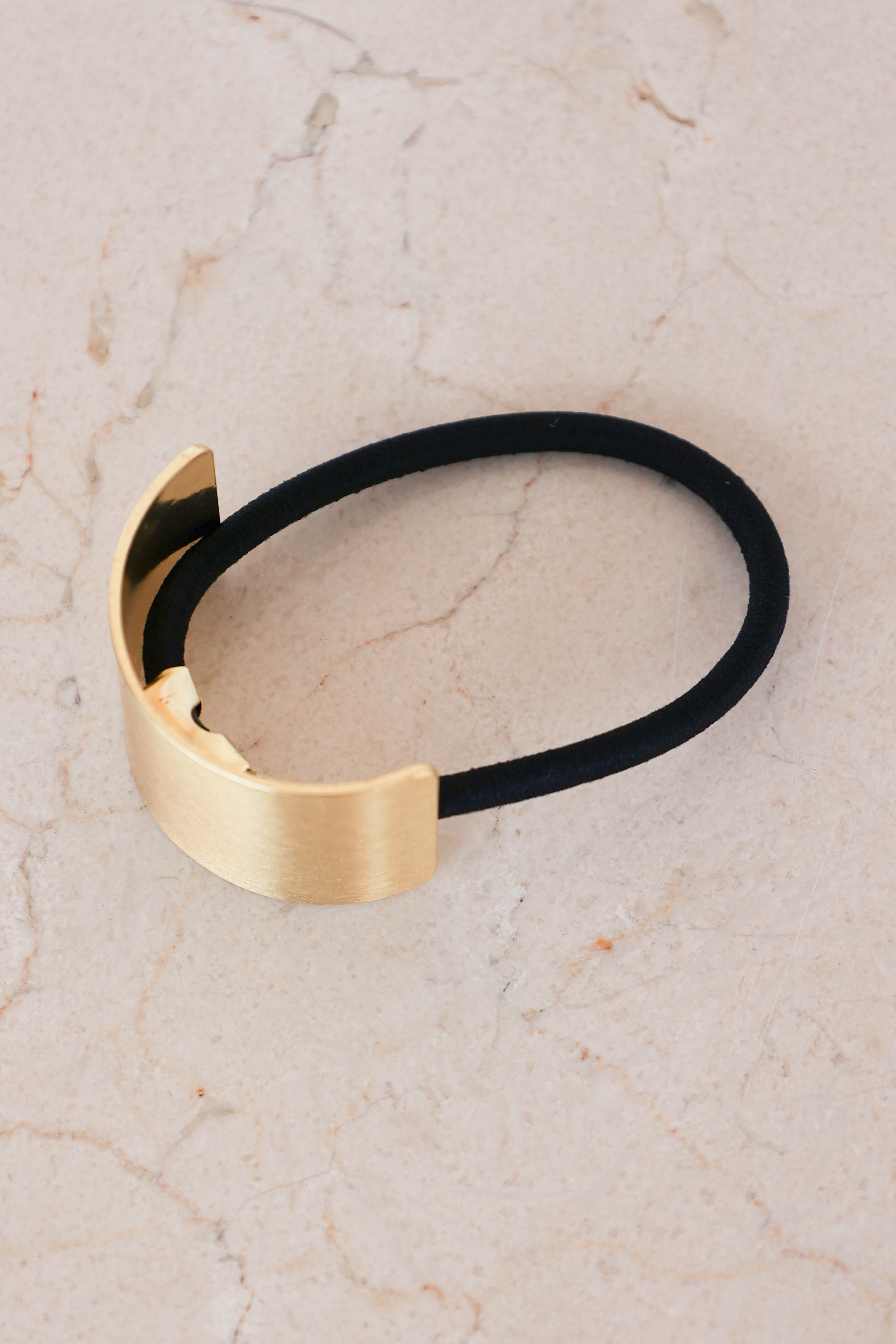 Gold Hair Cuff with Elastic Tie - Aria Glam Hair Accessory