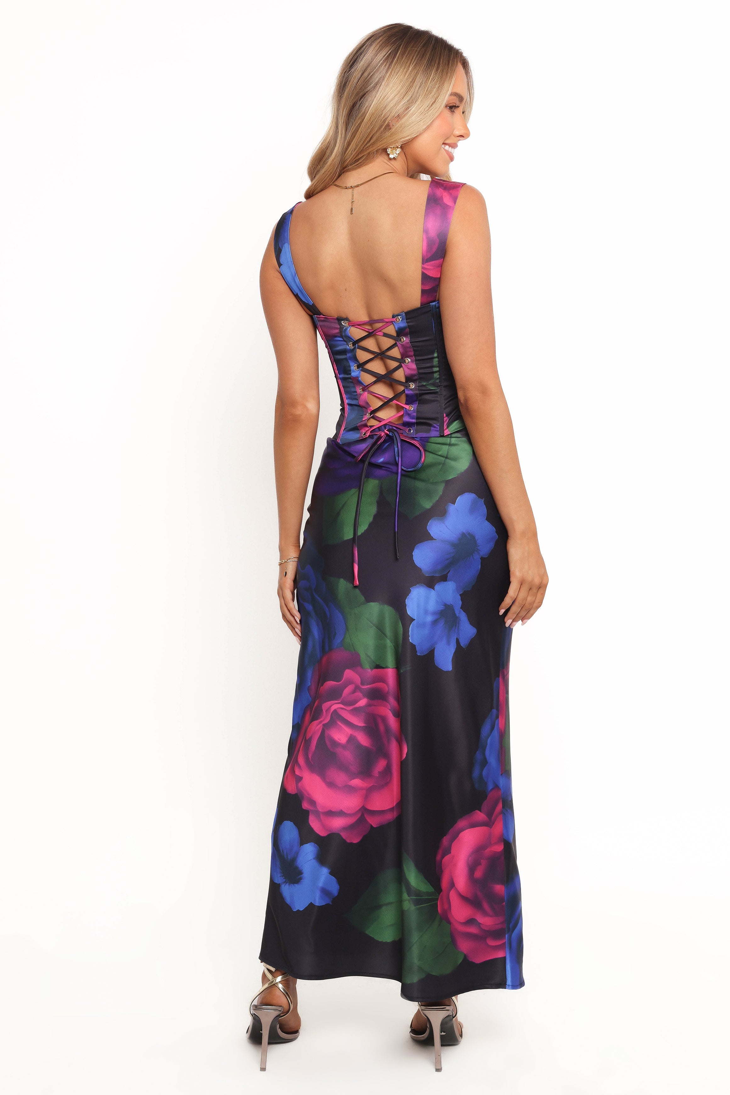 Rosalia Floral Print Maxi Skirt - Elastic Waist A-Line Design
