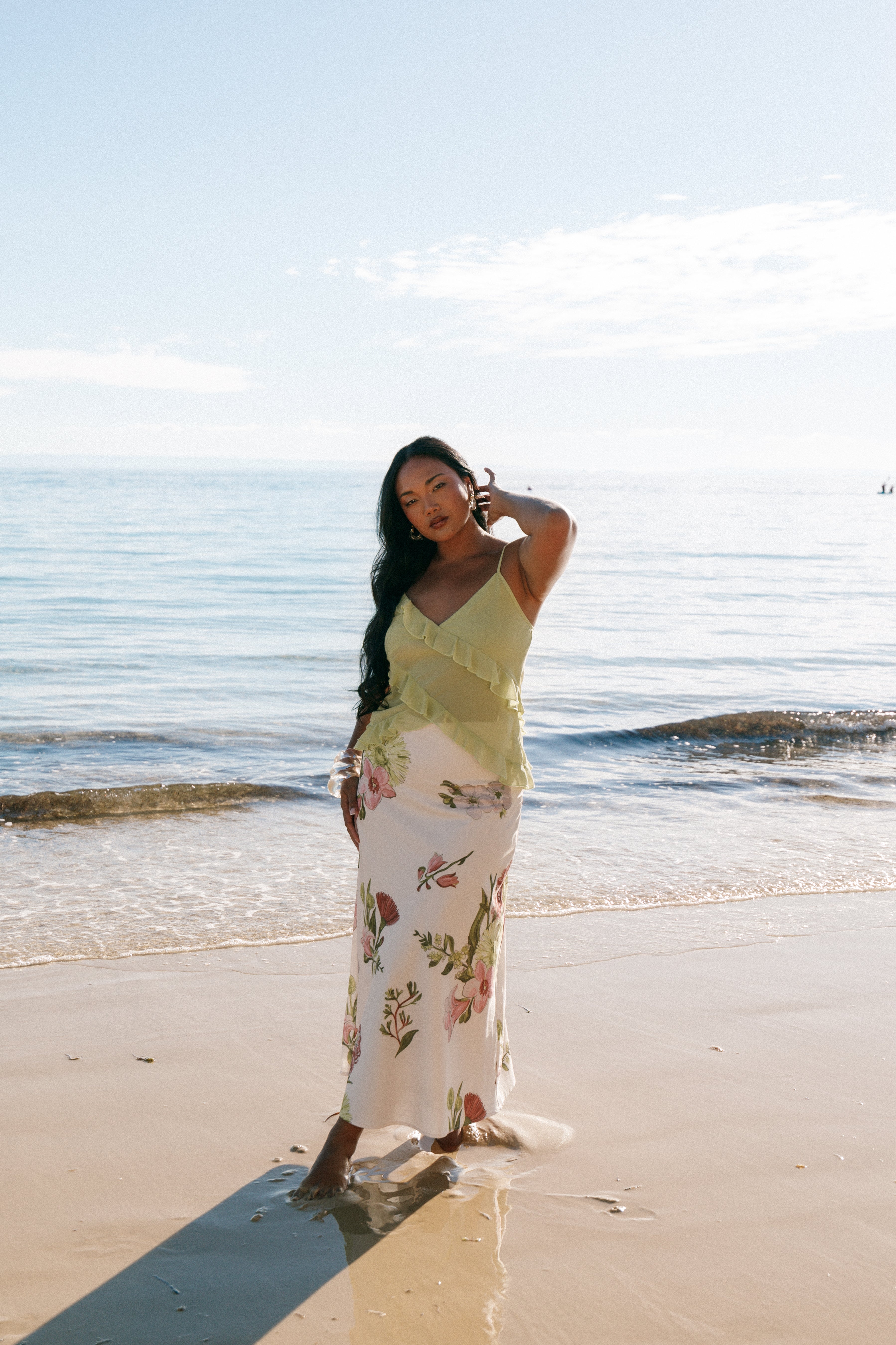 Floral Print High Waisted Maxi Skirt - Evie A-Line Skirt