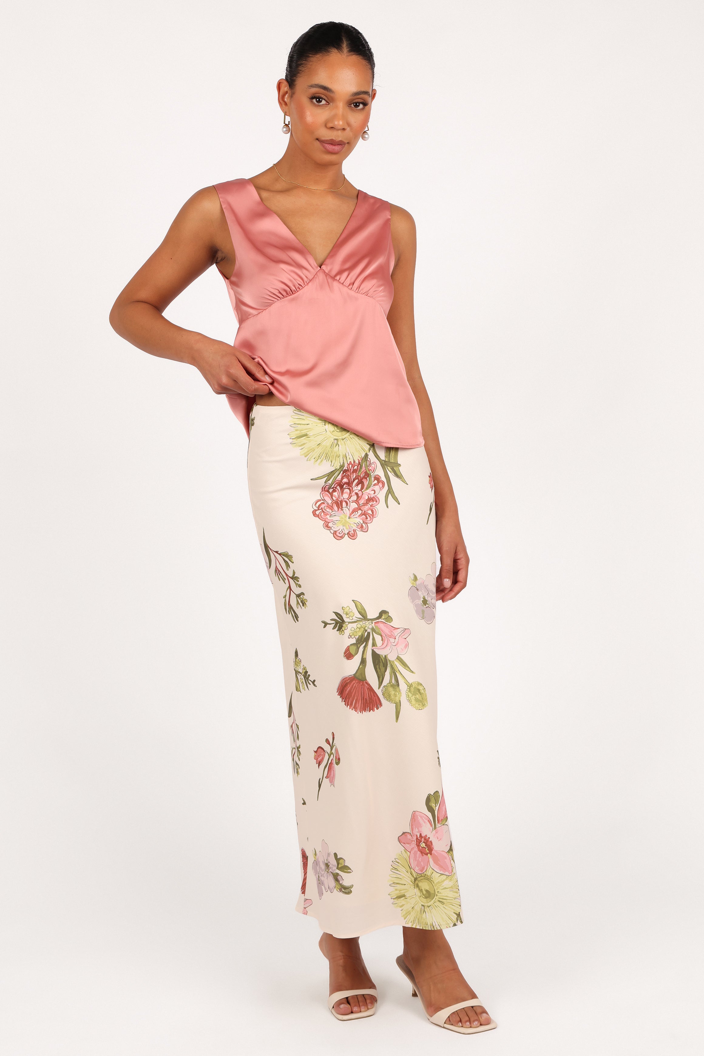 Floral Print High Waisted Maxi Skirt - Evie A-Line Skirt