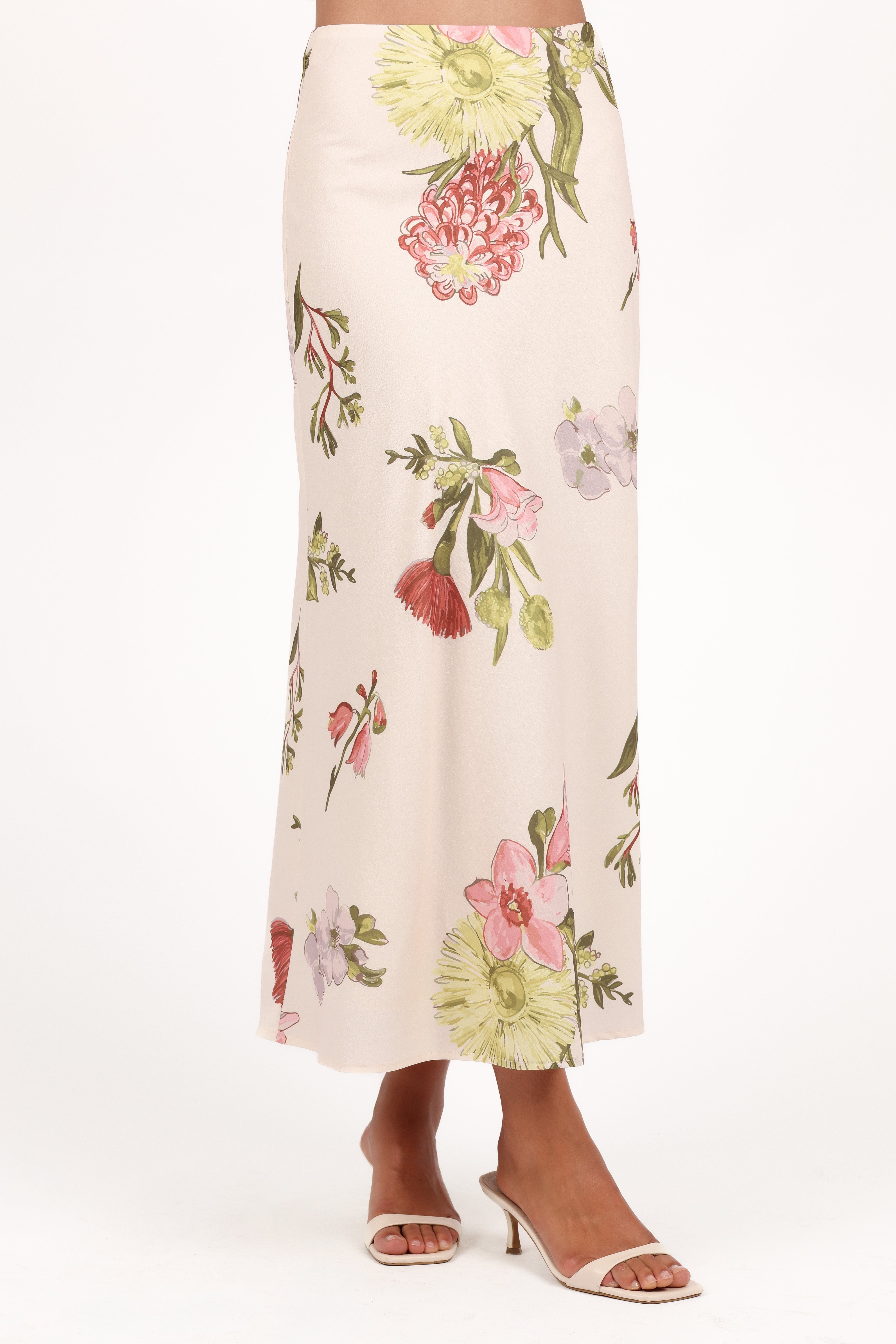 Floral Print High Waisted Maxi Skirt - Evie A-Line Skirt