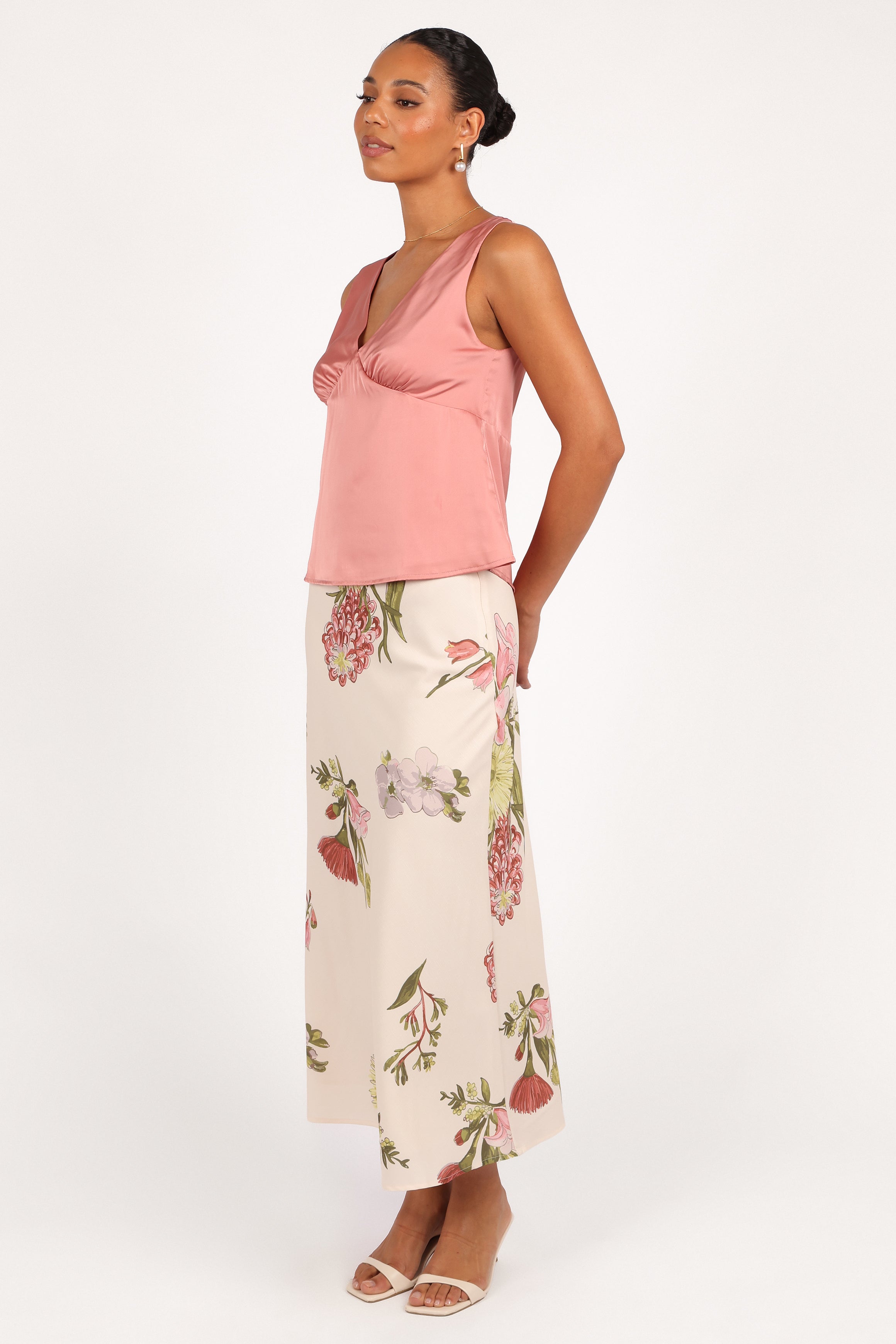 Floral Print High Waisted Maxi Skirt - Evie A-Line Skirt