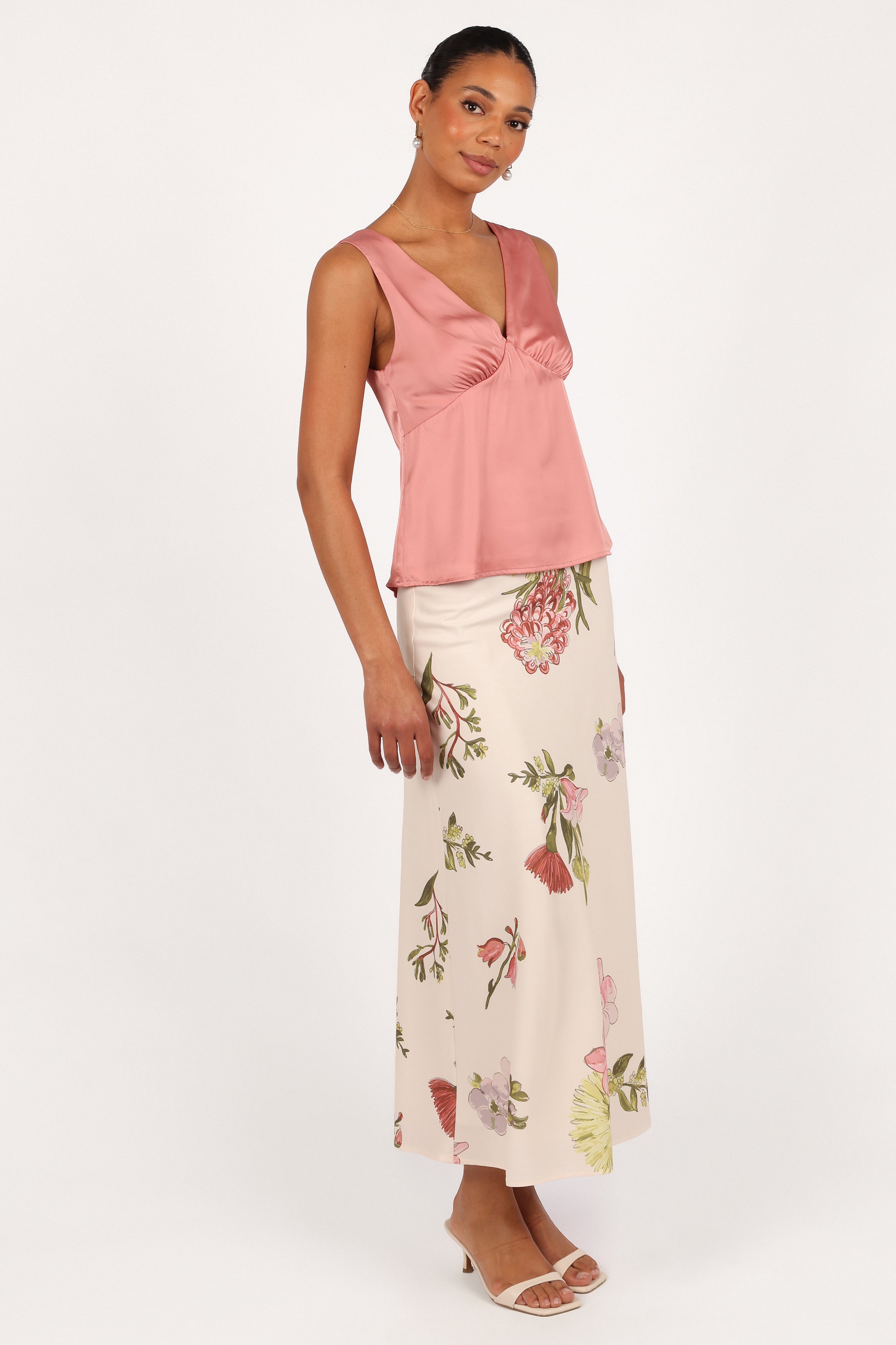 Floral Print High Waisted Maxi Skirt - Evie A-Line Skirt