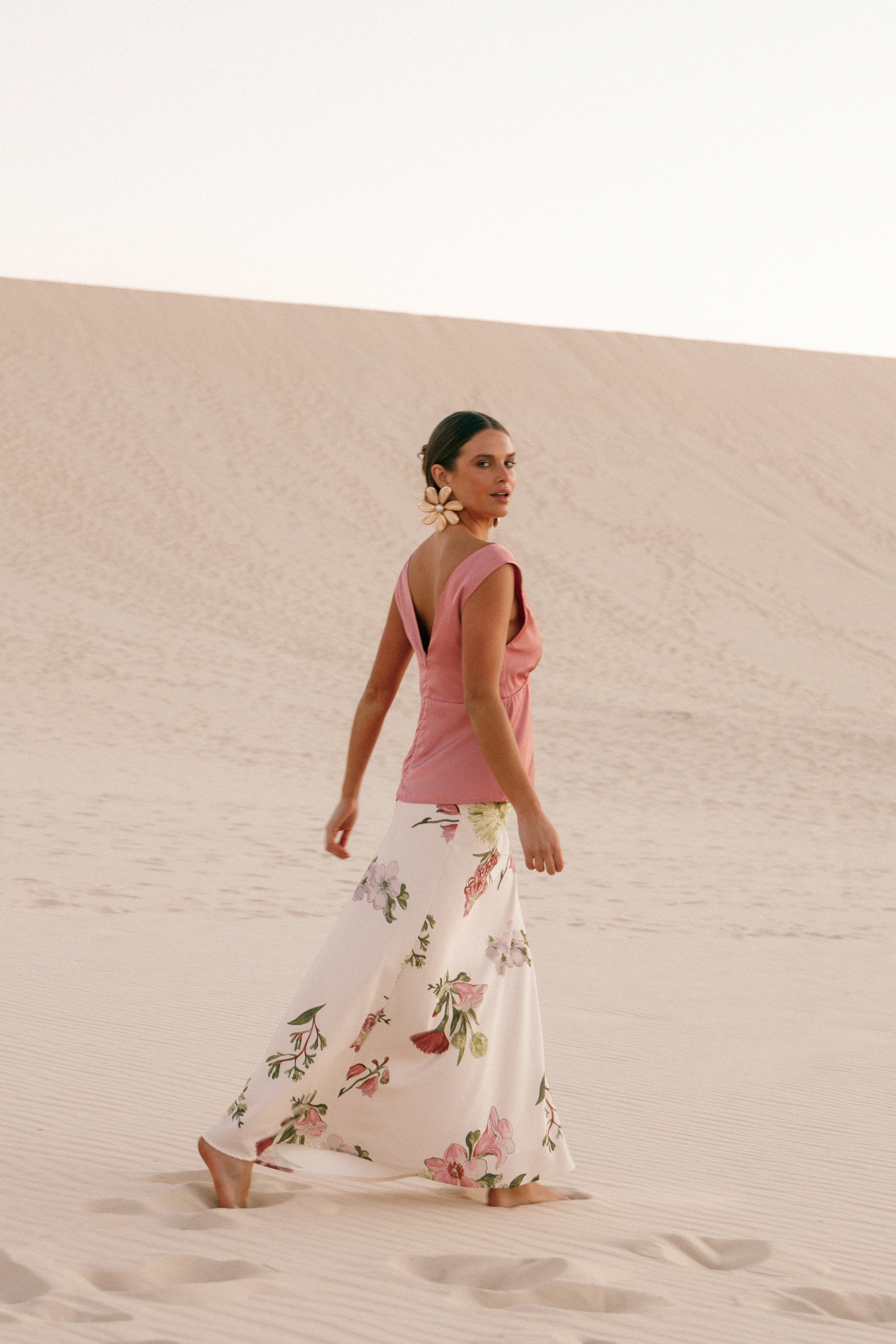 Floral Print High Waisted Maxi Skirt - Evie A-Line Skirt