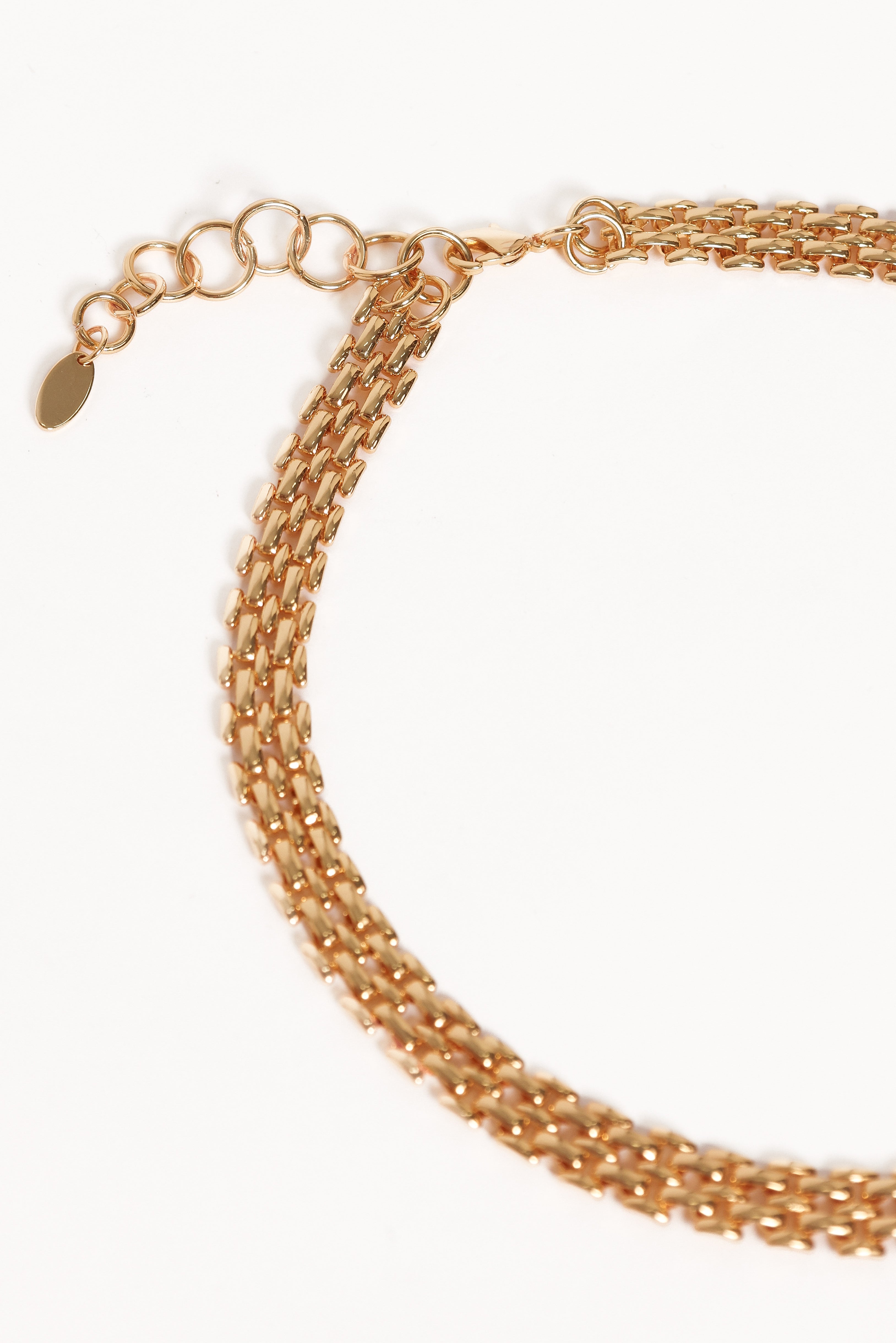 Gold Thea Necklace - Dainty Jewel Pendant with Lobster Clasp