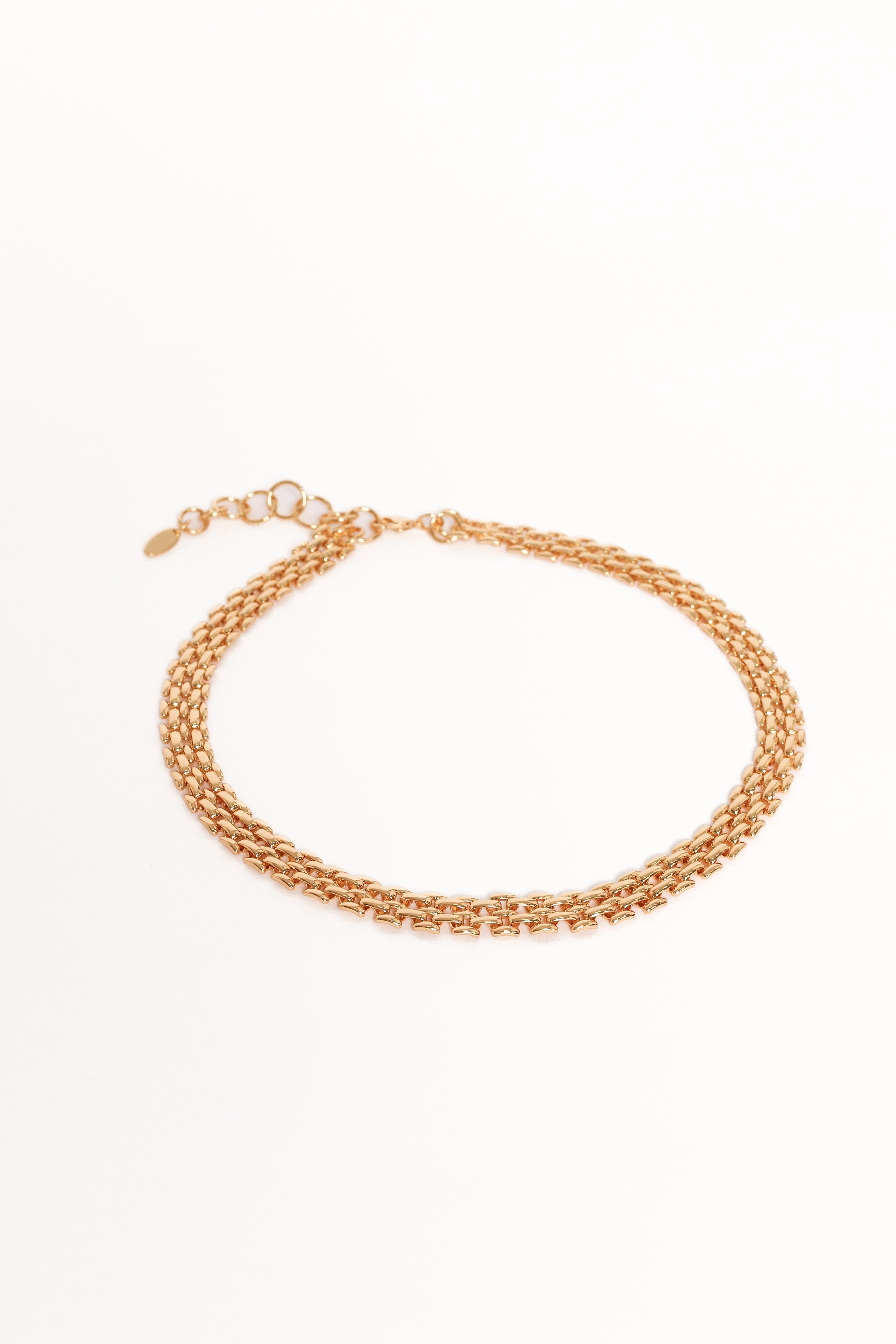 Gold Thea Necklace - Dainty Jewel Pendant with Lobster Clasp