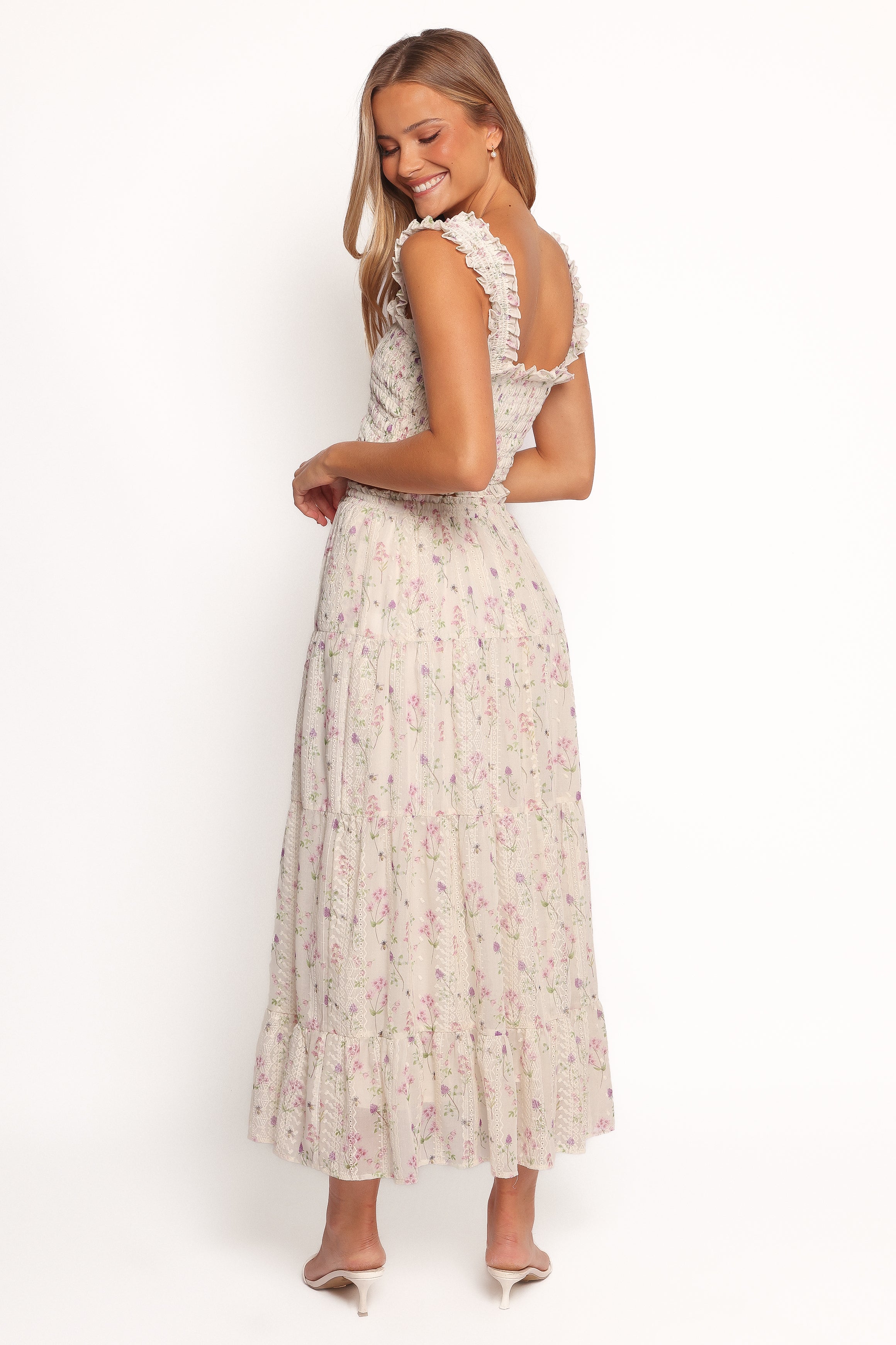 Floral Print Maxi Skirt with Embroidered Detail - Amberlyn