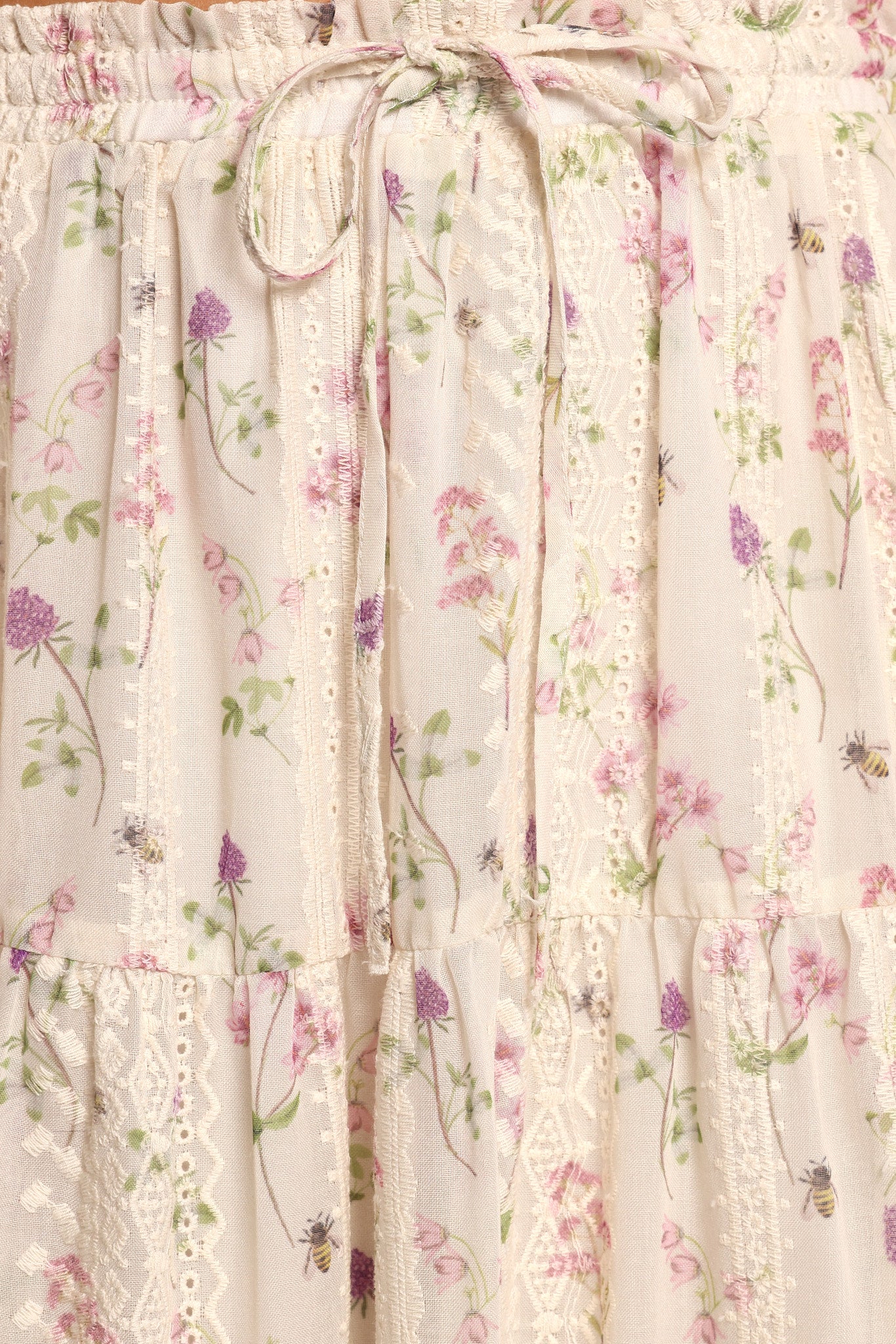 Floral Print Maxi Skirt with Embroidered Detail - Amberlyn