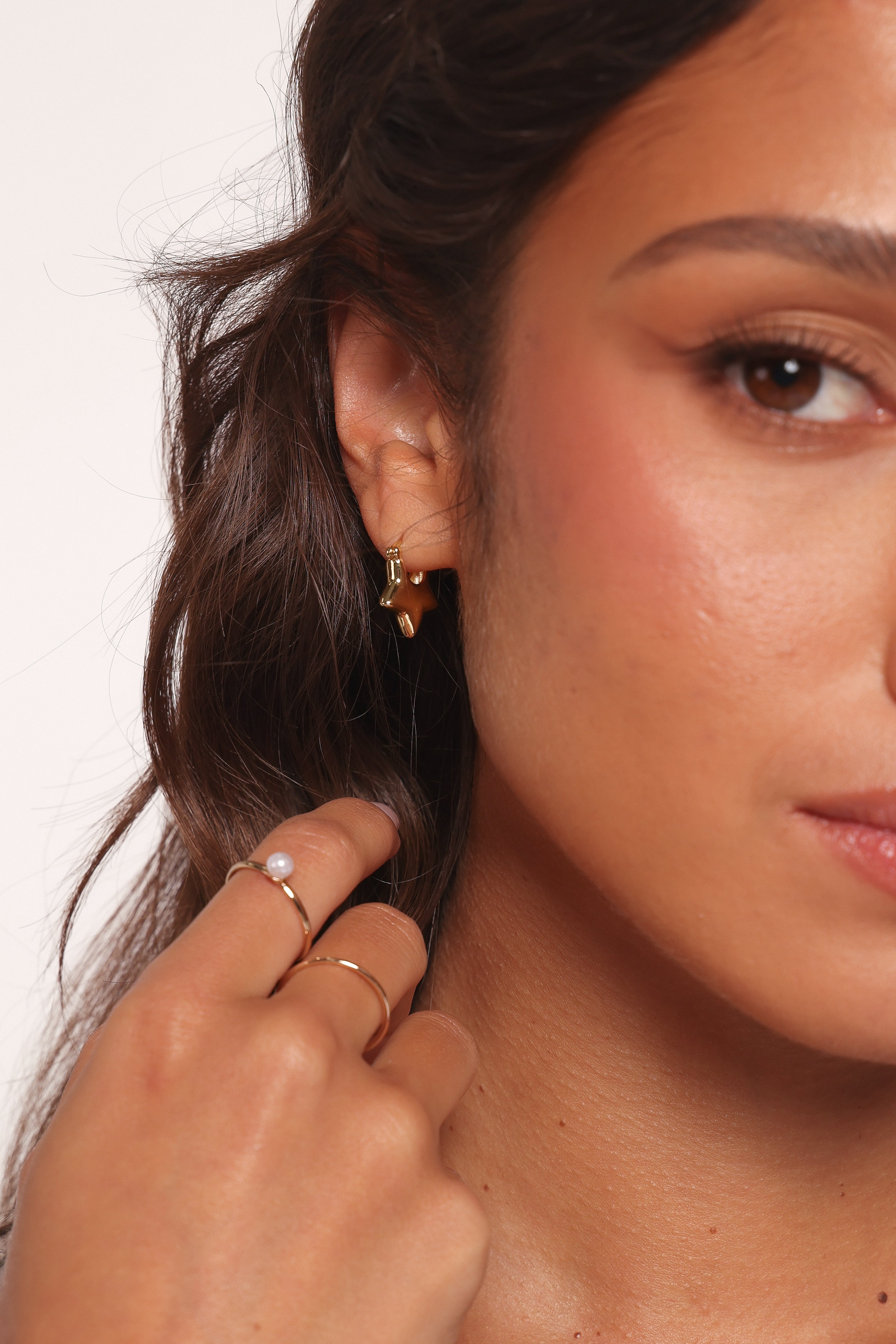 Gold Star Hoop Earrings - 100% Copper Celestial Jewelry