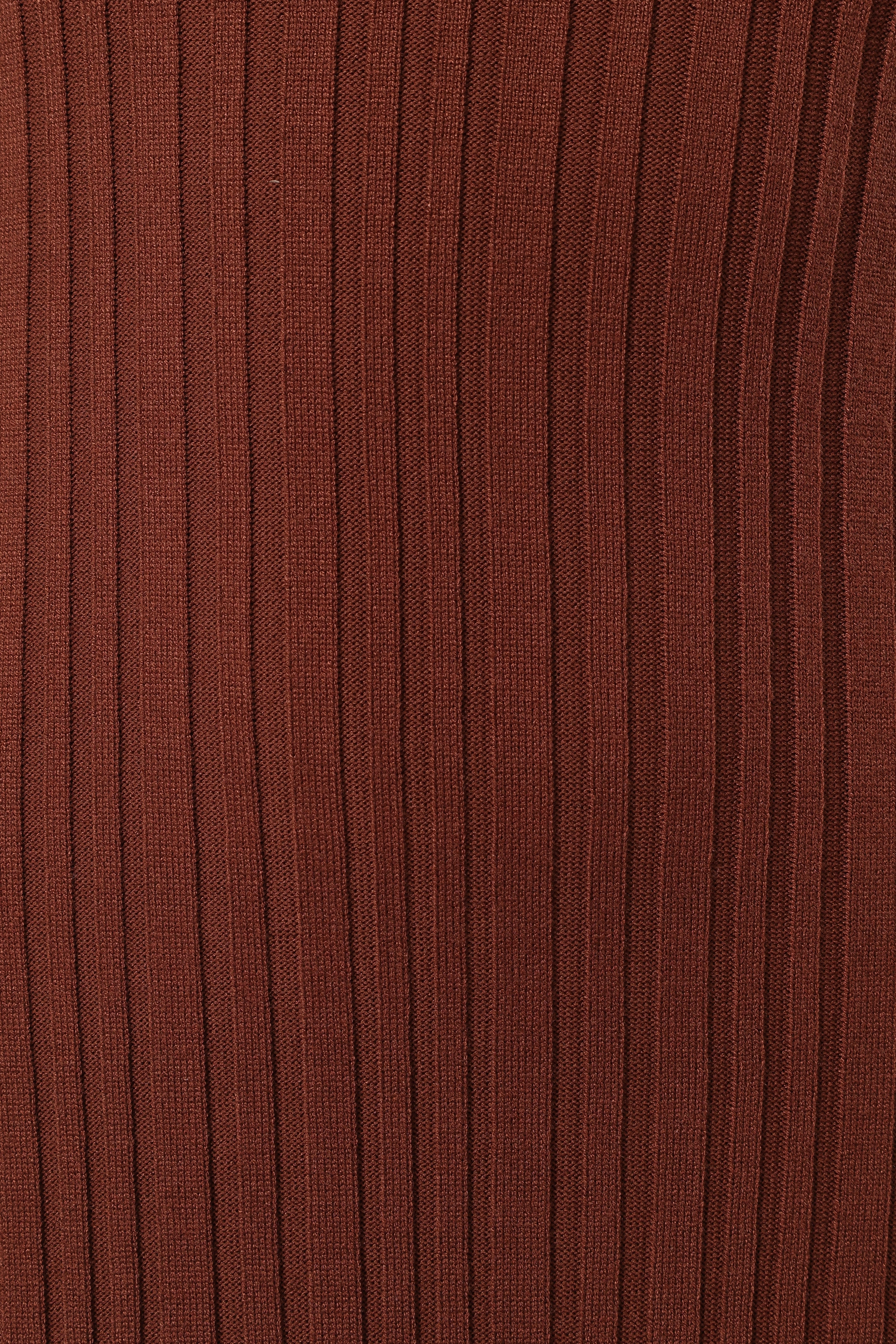 Brighton Sleeveless Ribbed Knit Maxi Dress in Chocolate Brown