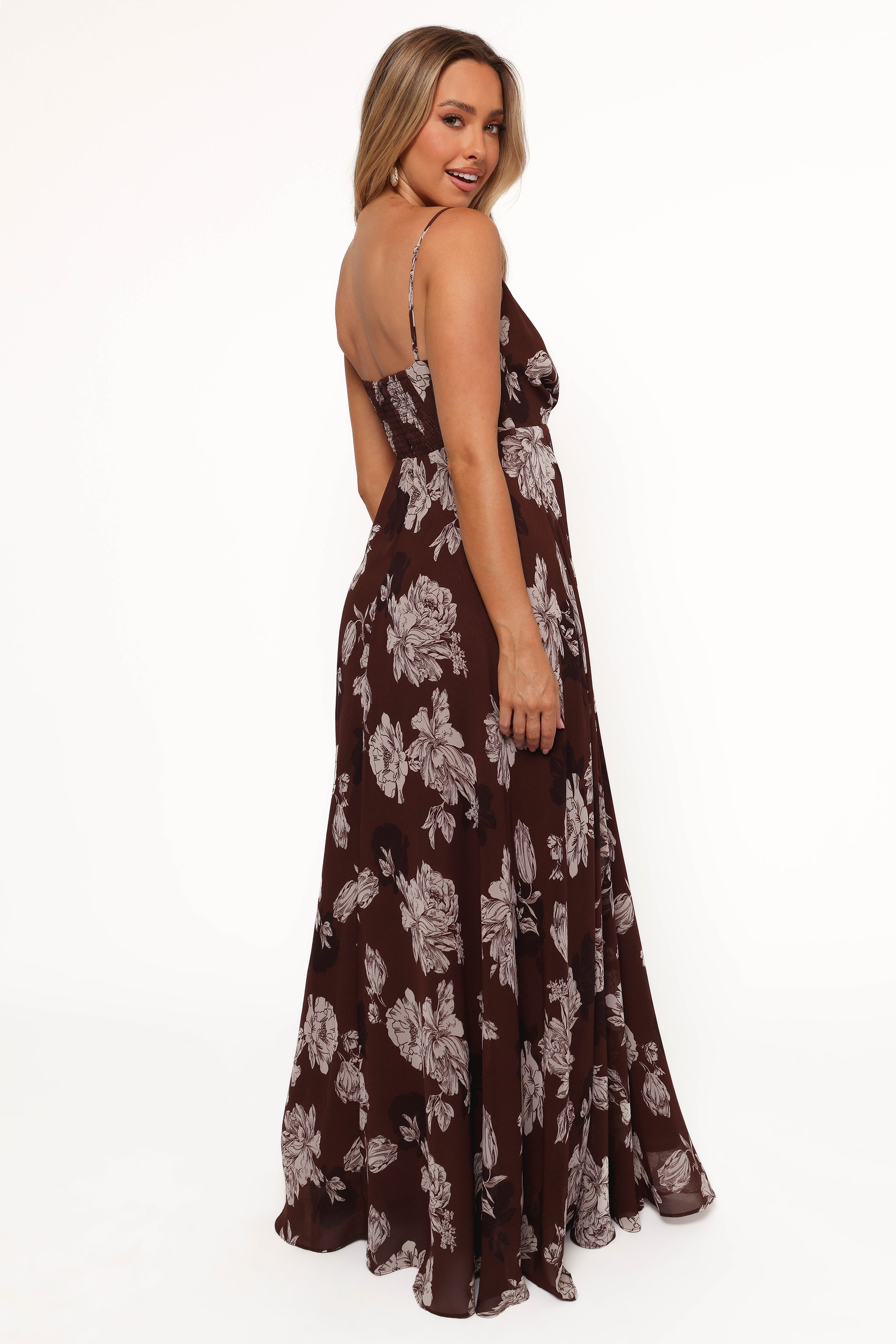 Floral Maxi Dress with V-Neckline & Adjustable Straps - Madilyn