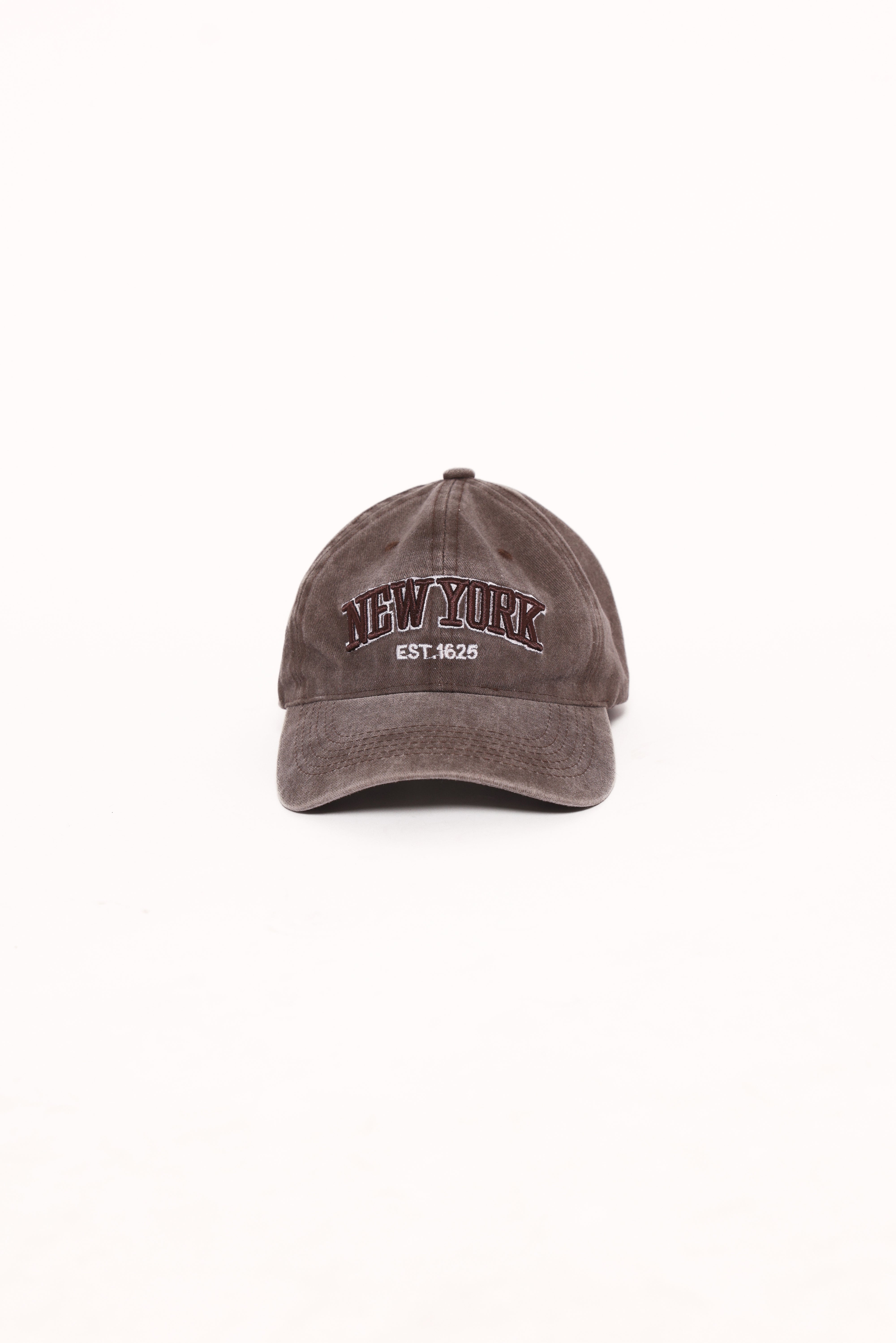 Apollo Cotton Baseball Cap with New York Embroidery - Brown