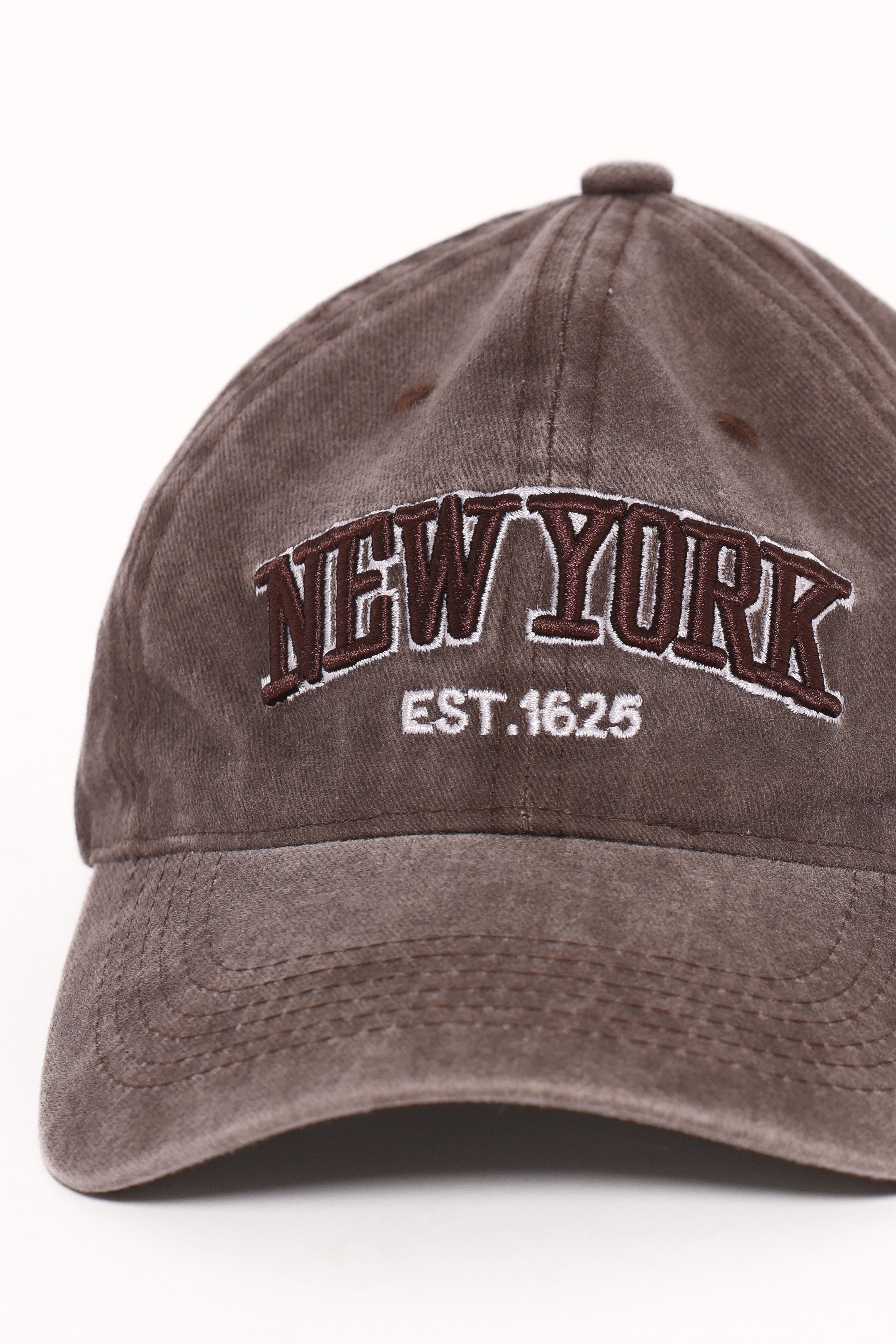 Apollo Cotton Baseball Cap with New York Embroidery - Brown