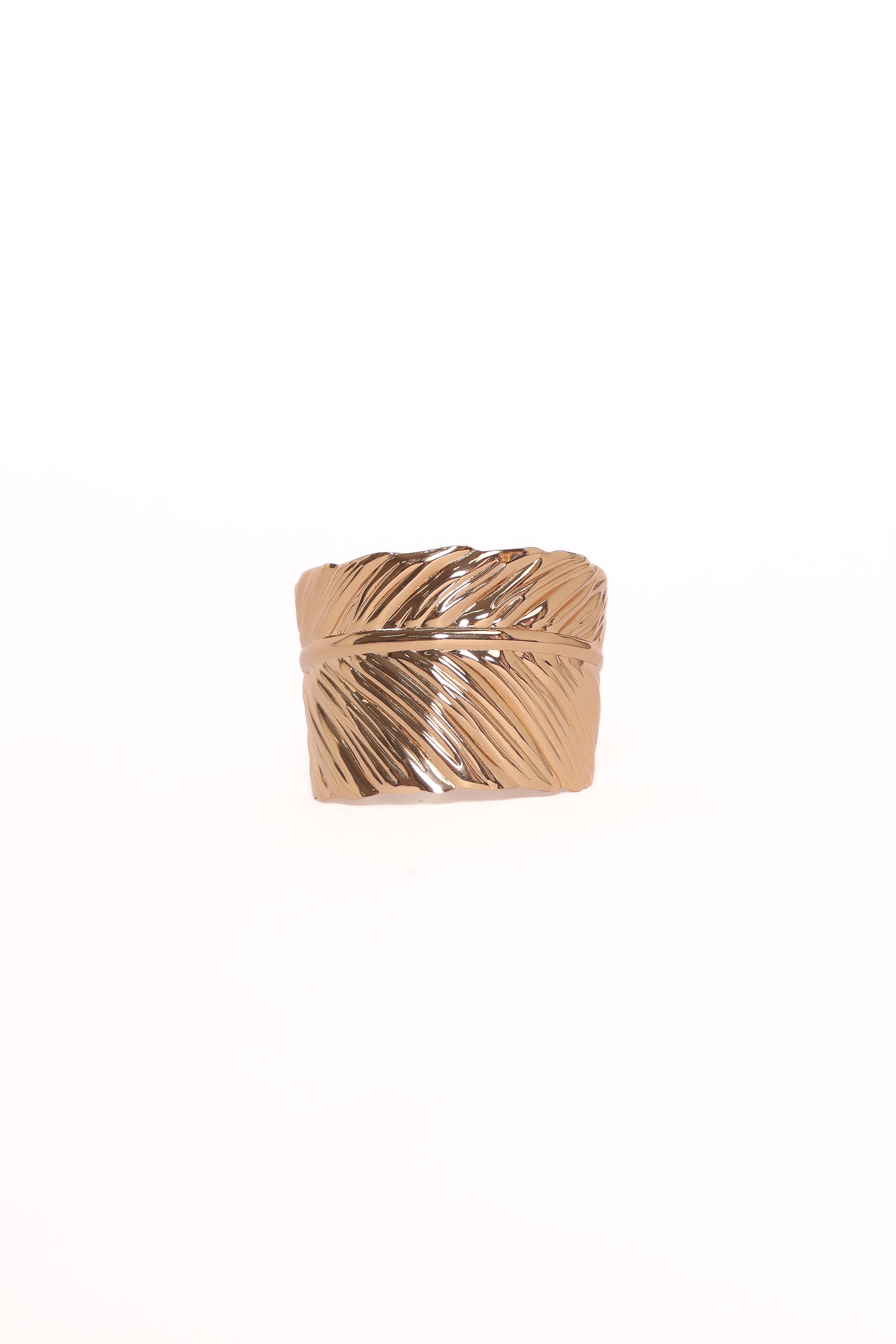 Gold Leaf Cuff Bracelet - Elegant Palmer Jewelry