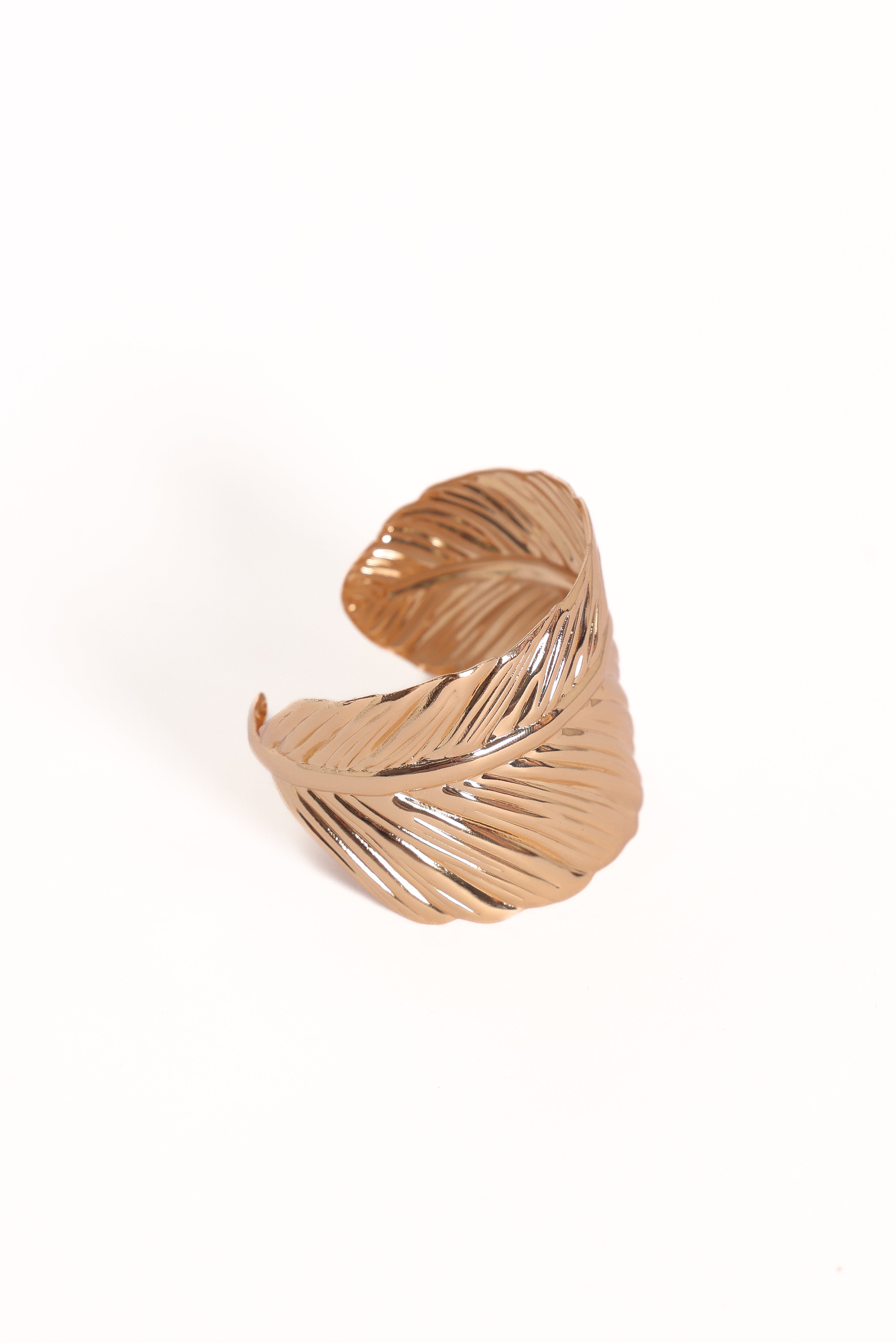 Gold Leaf Cuff Bracelet - Elegant Palmer Jewelry