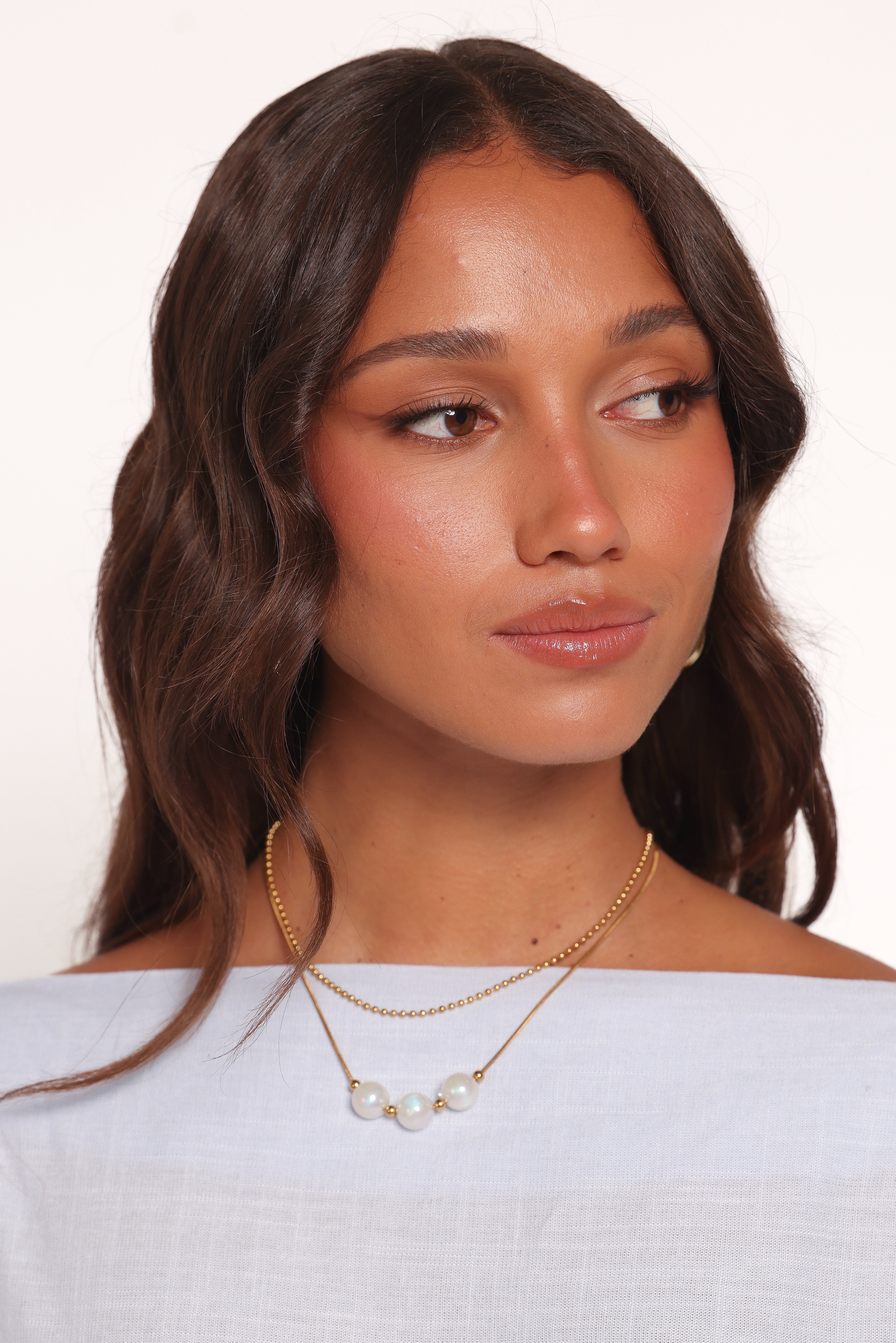 Pearl Layered Necklace Set - Stainless Steel Jamaica Jewelry