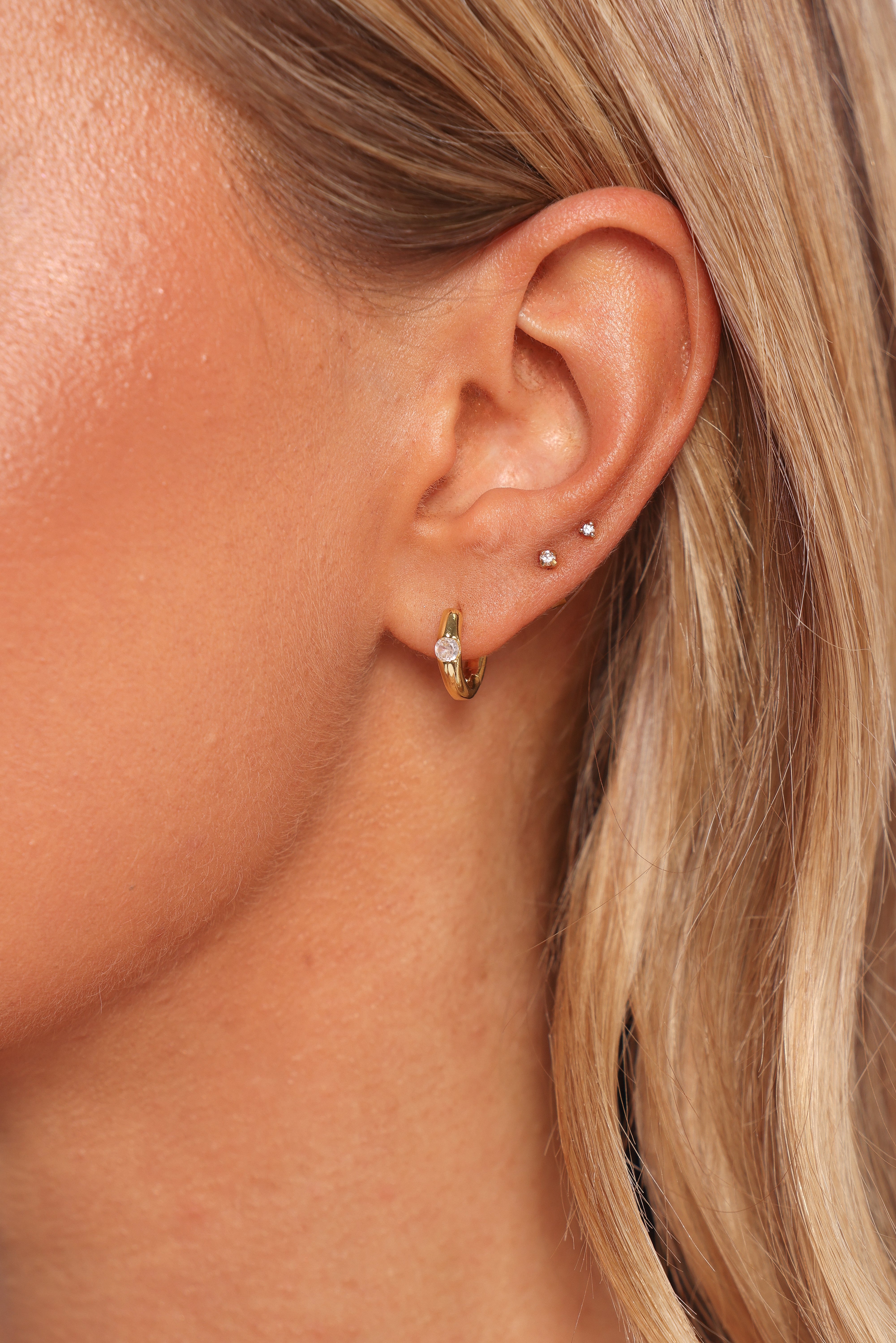 Gold Starfish Pearl Drop Hoop Earrings - Catania
