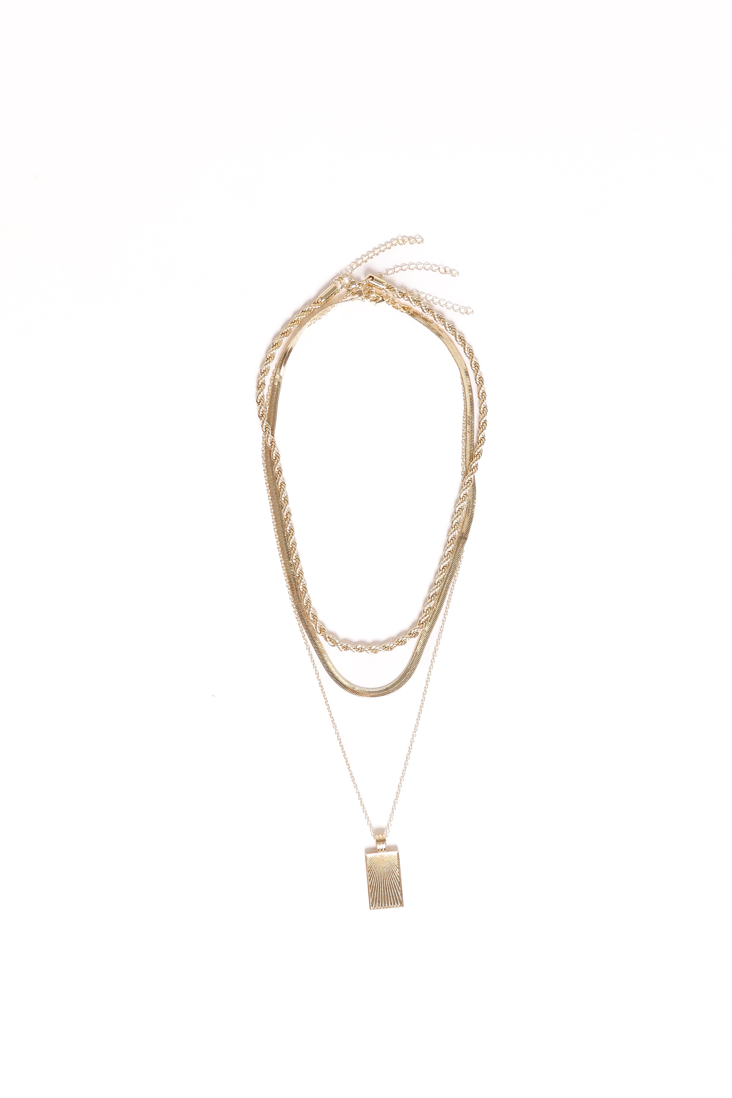 Gold Plated Amber Necklace Set - 3 Piece Copper Jewelry