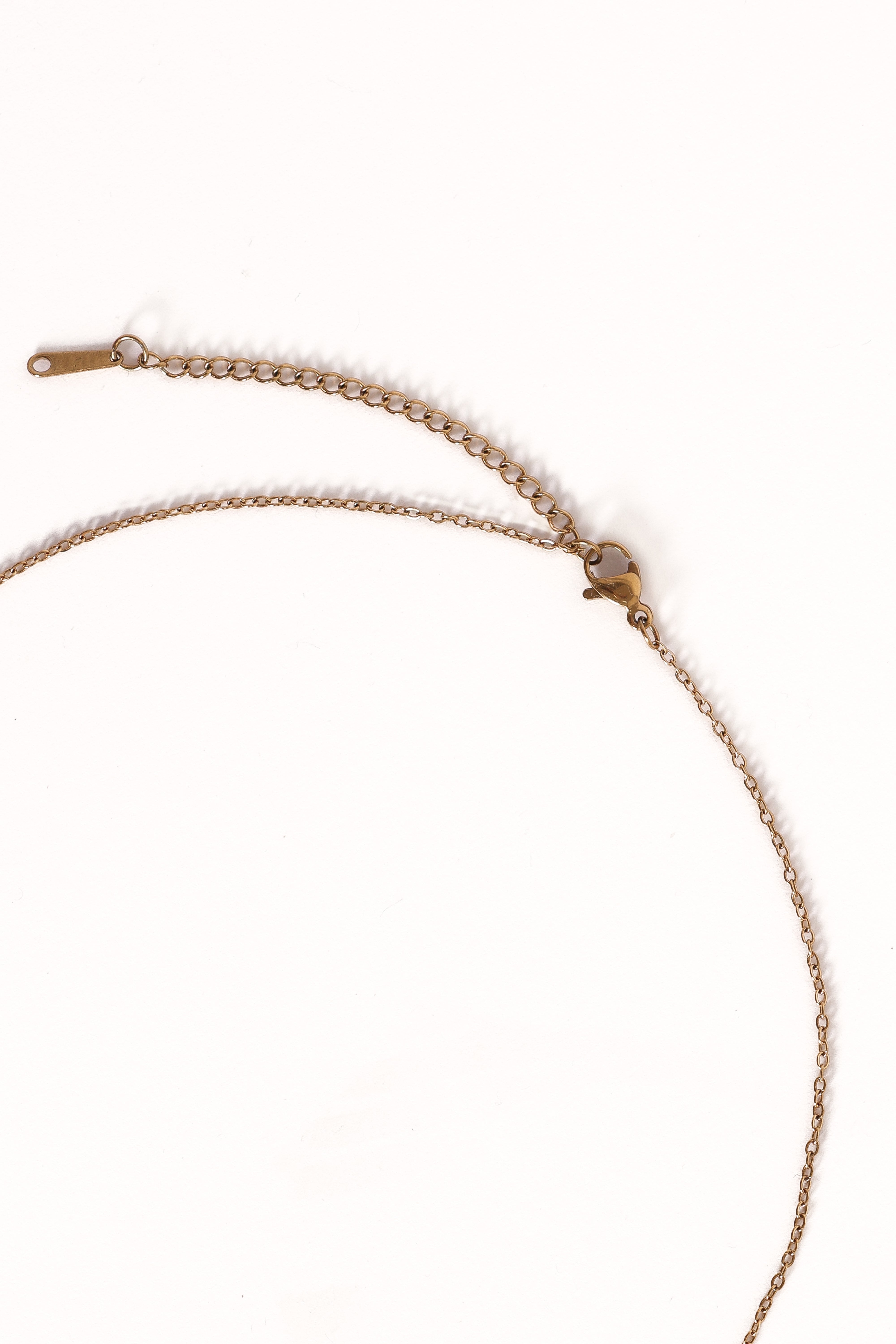 Tyra Gold Circle Pendant Necklace - Stainless Steel Chain