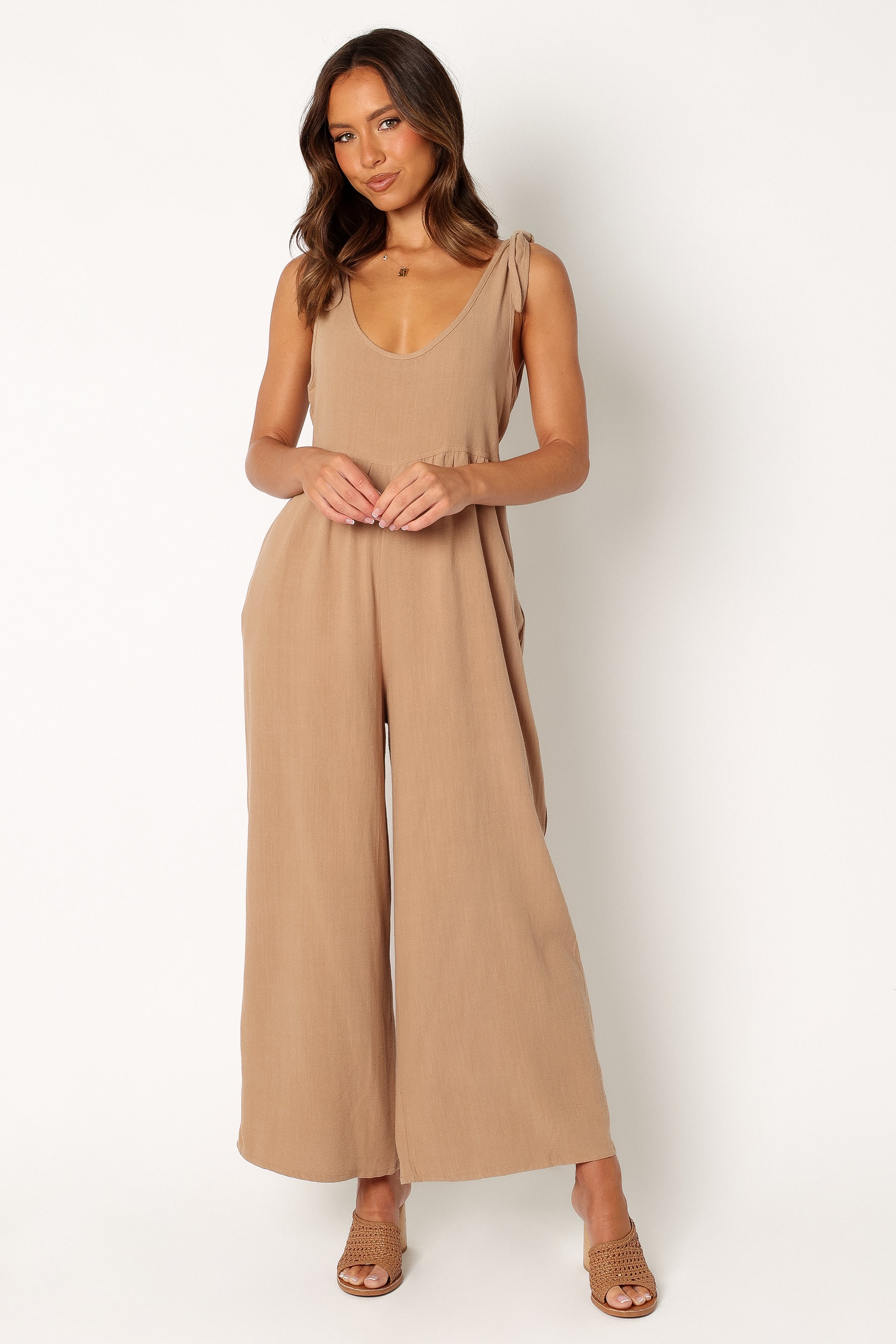 Ayla Linen Jumpsuit for Women - Wide Leg & Elastic Waist