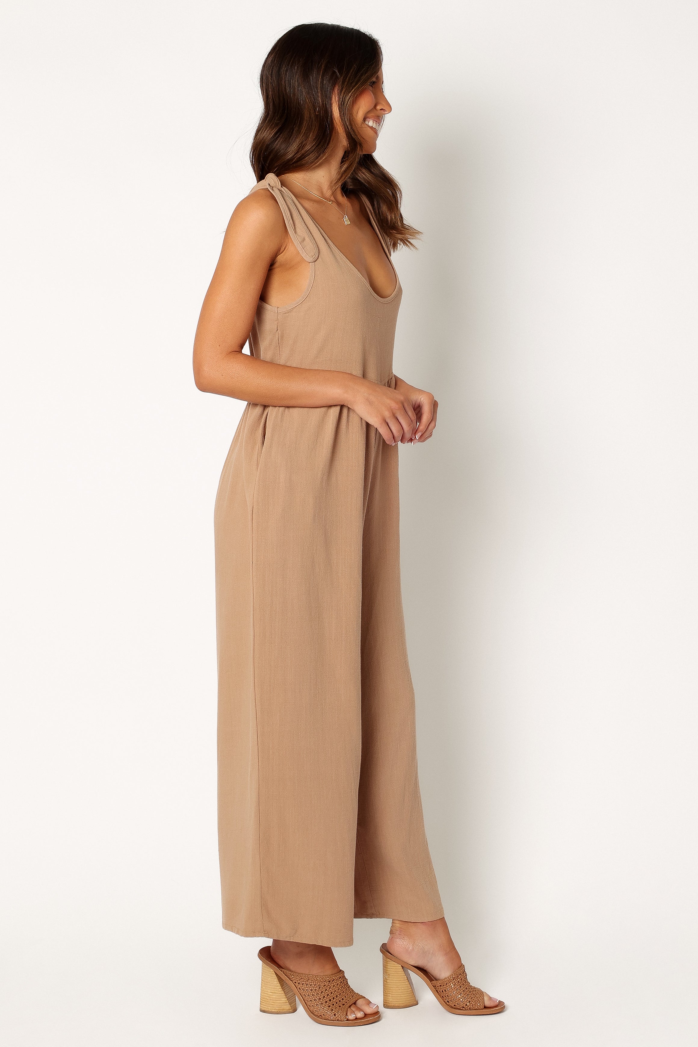Ayla Linen Jumpsuit for Women - Wide Leg & Elastic Waist