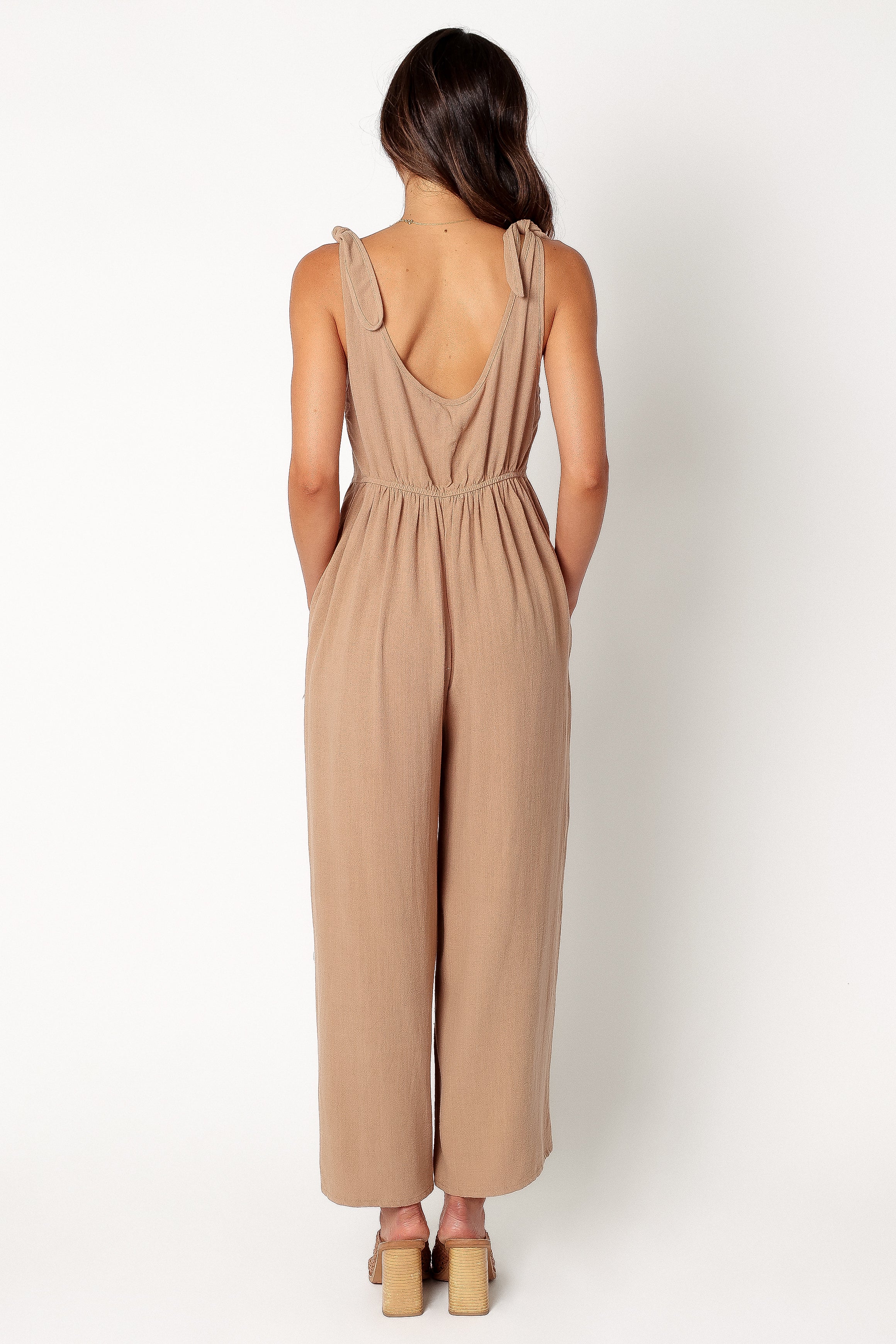 Ayla Linen Jumpsuit for Women - Wide Leg & Elastic Waist