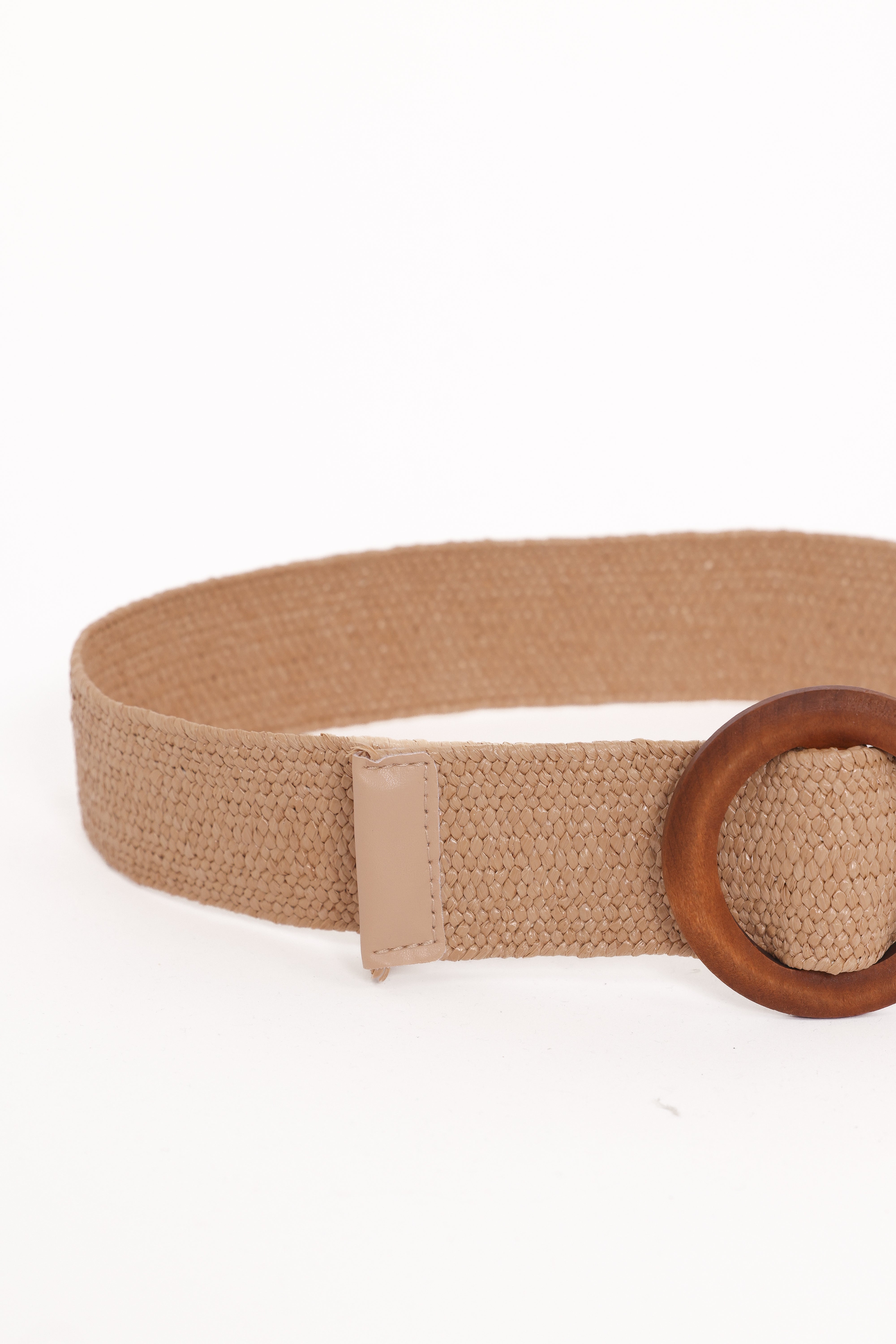 Montego Woven Sand Belt with Wooden Buckle