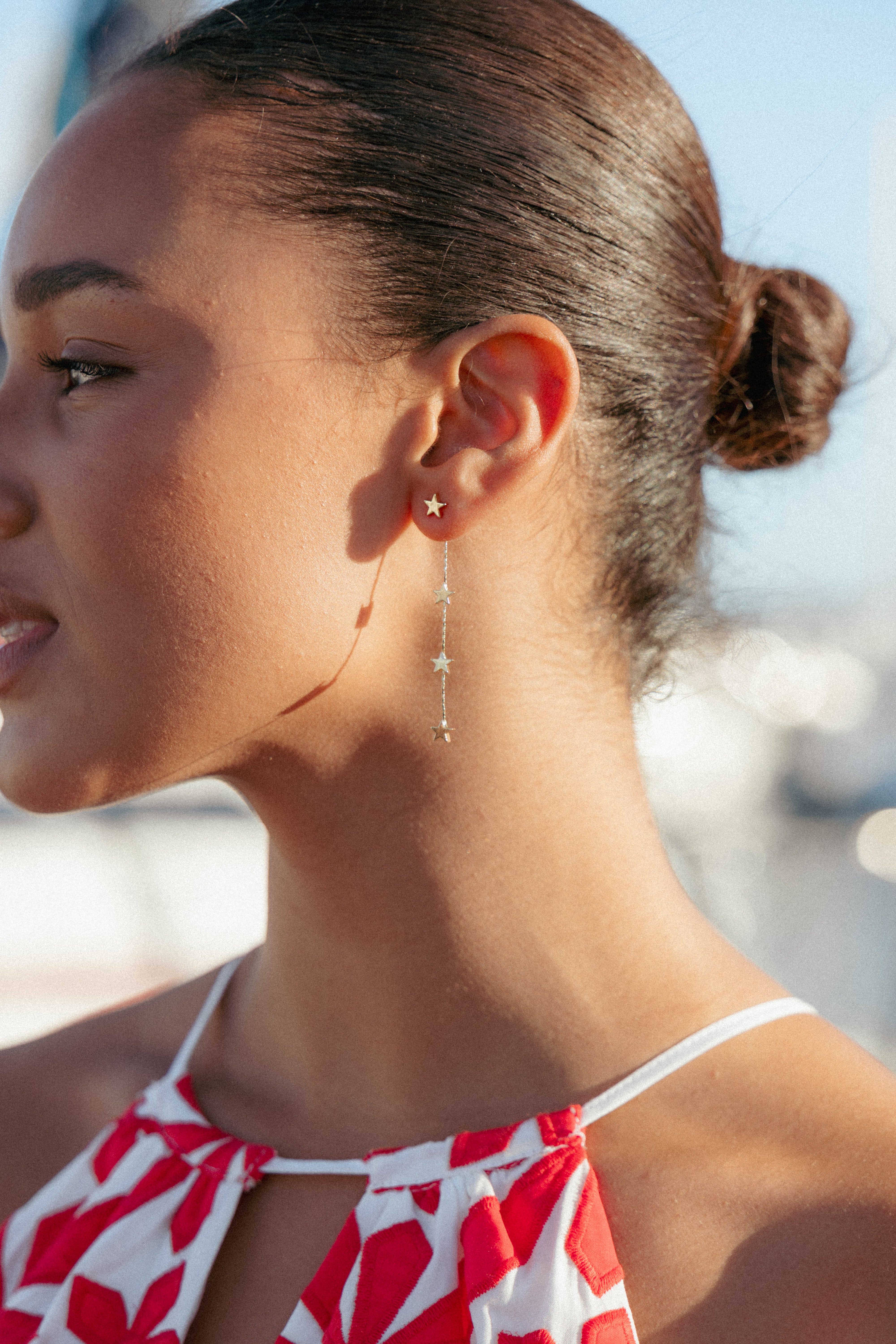 Gold Star Drop Earrings - Celestial Destiny Jewelry