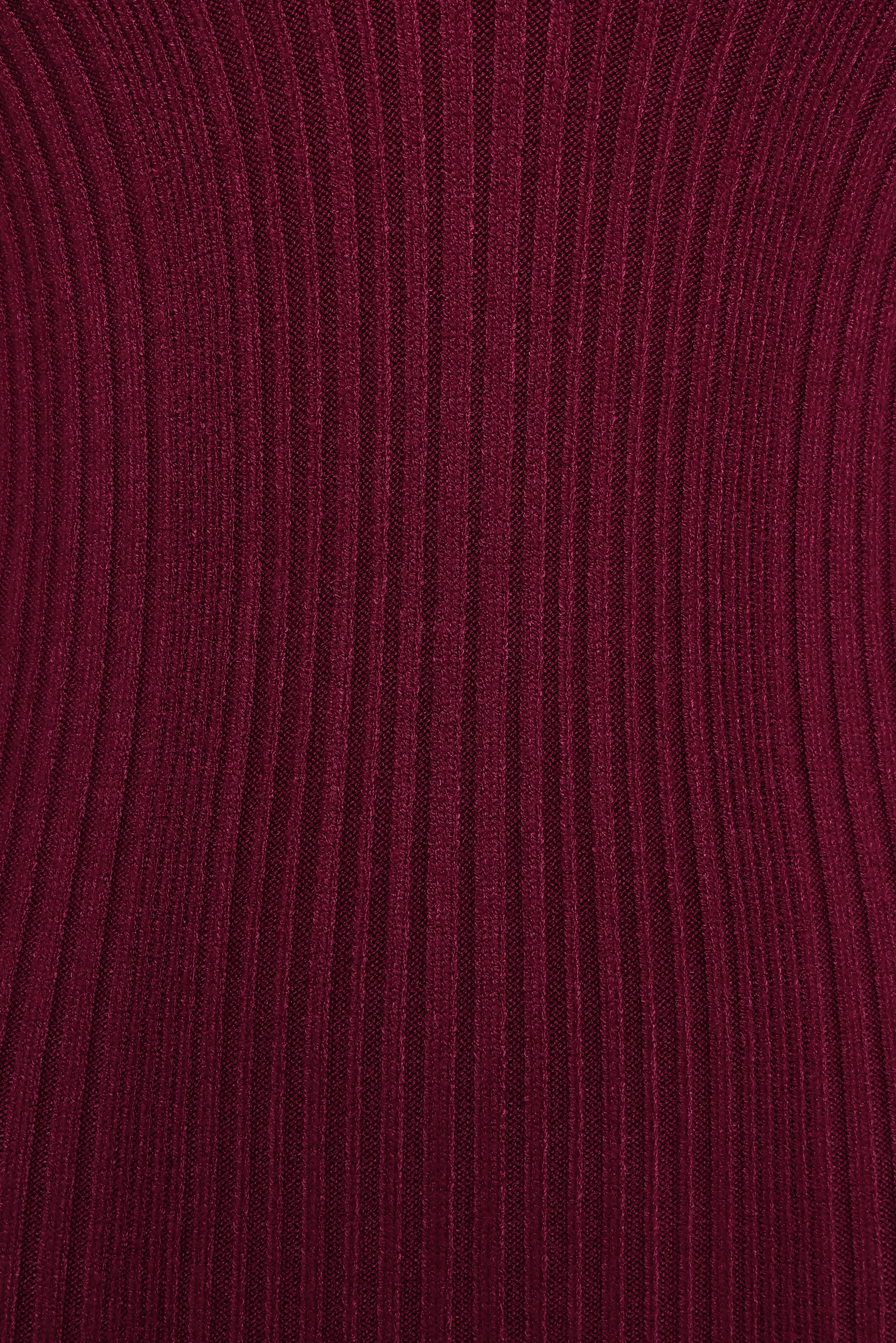 Plum Long Sleeve Maxi Dress - Stretch Ribbed Knit