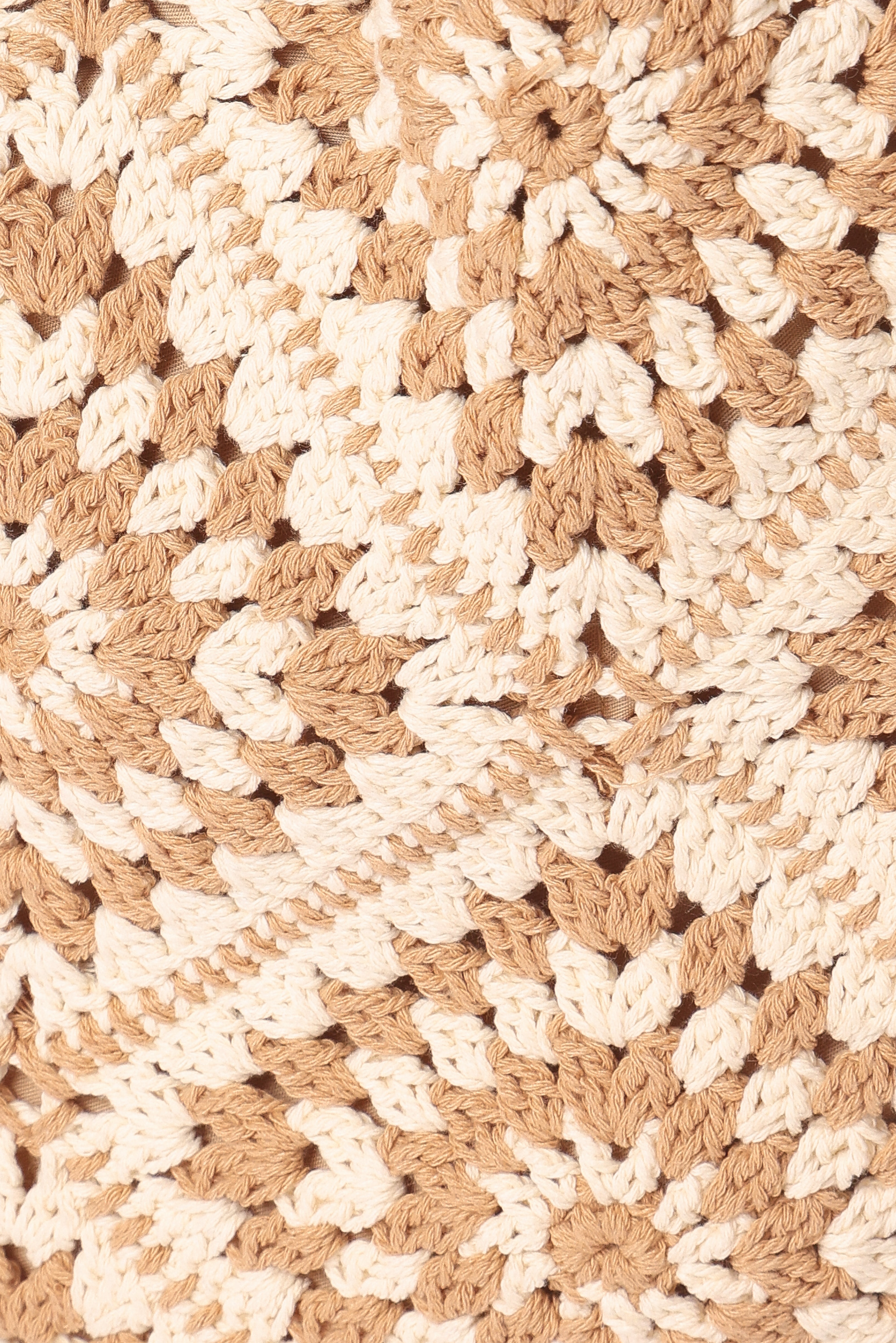 Handmade Crochet Tula Bag - Geometric Cotton Shoulder Bag - Sand