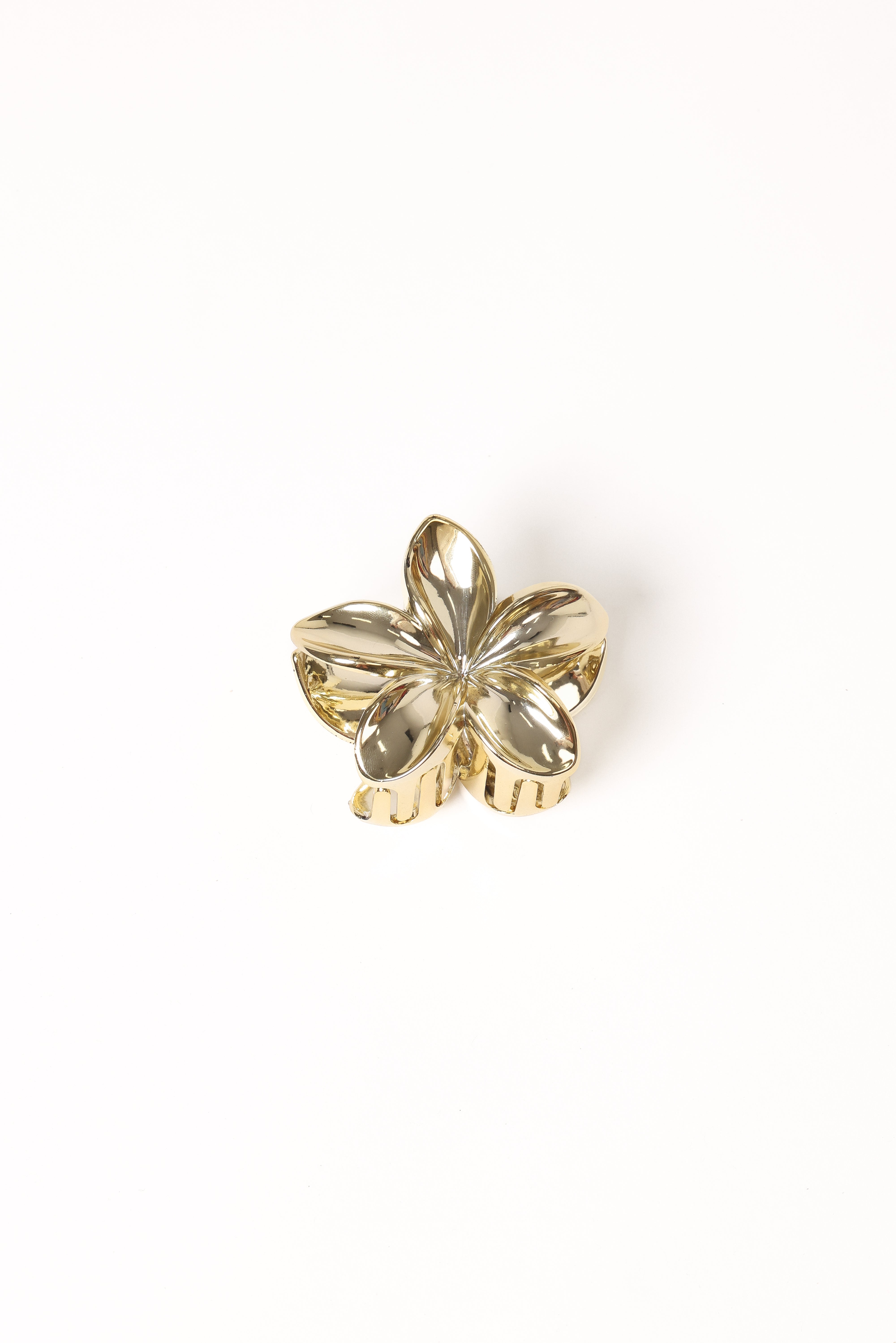 Gold Floral Hair Clip - Tiarne Resin Claw Clip for Women