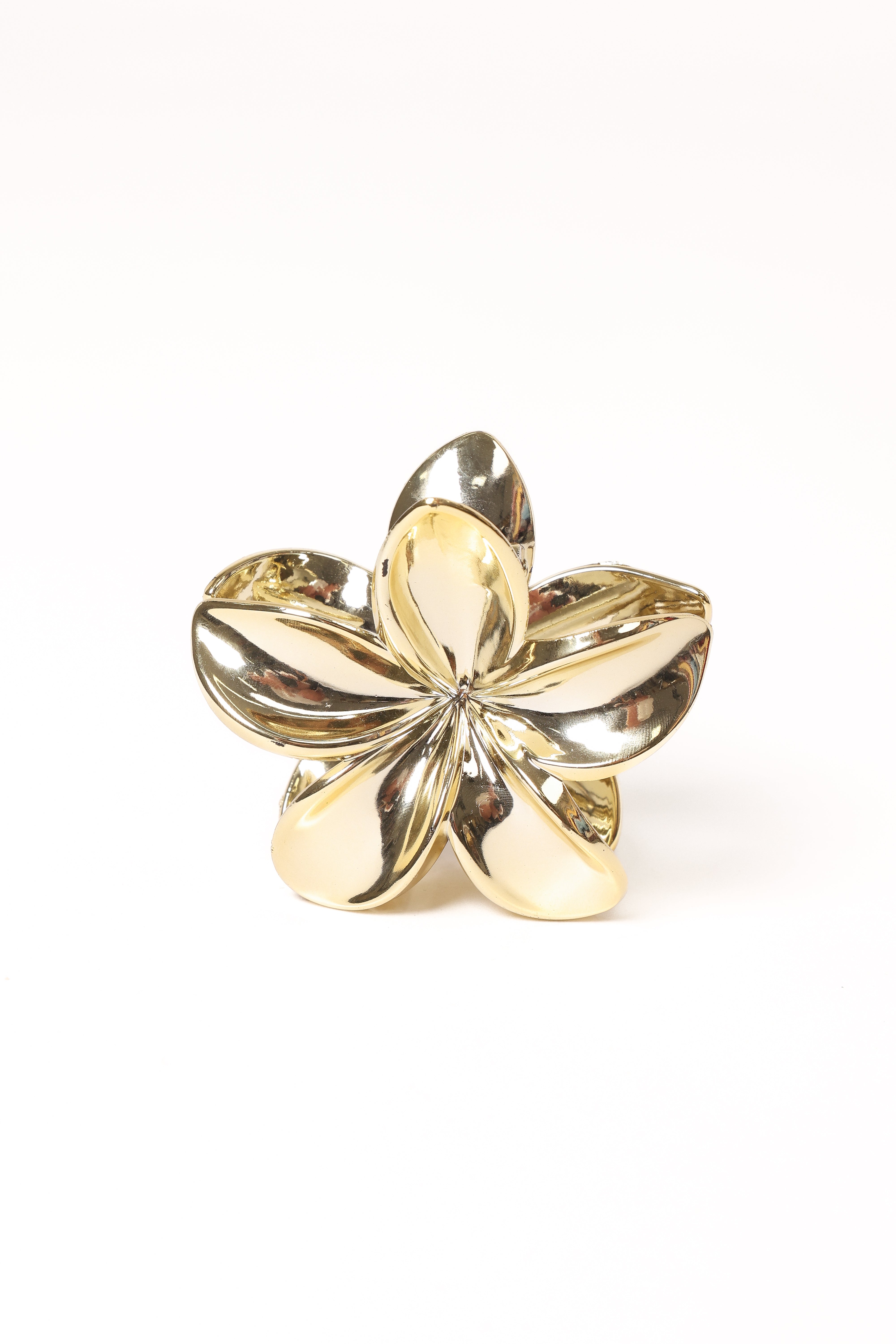 Gold Floral Hair Clip - Tiarne Resin Claw Clip for Women