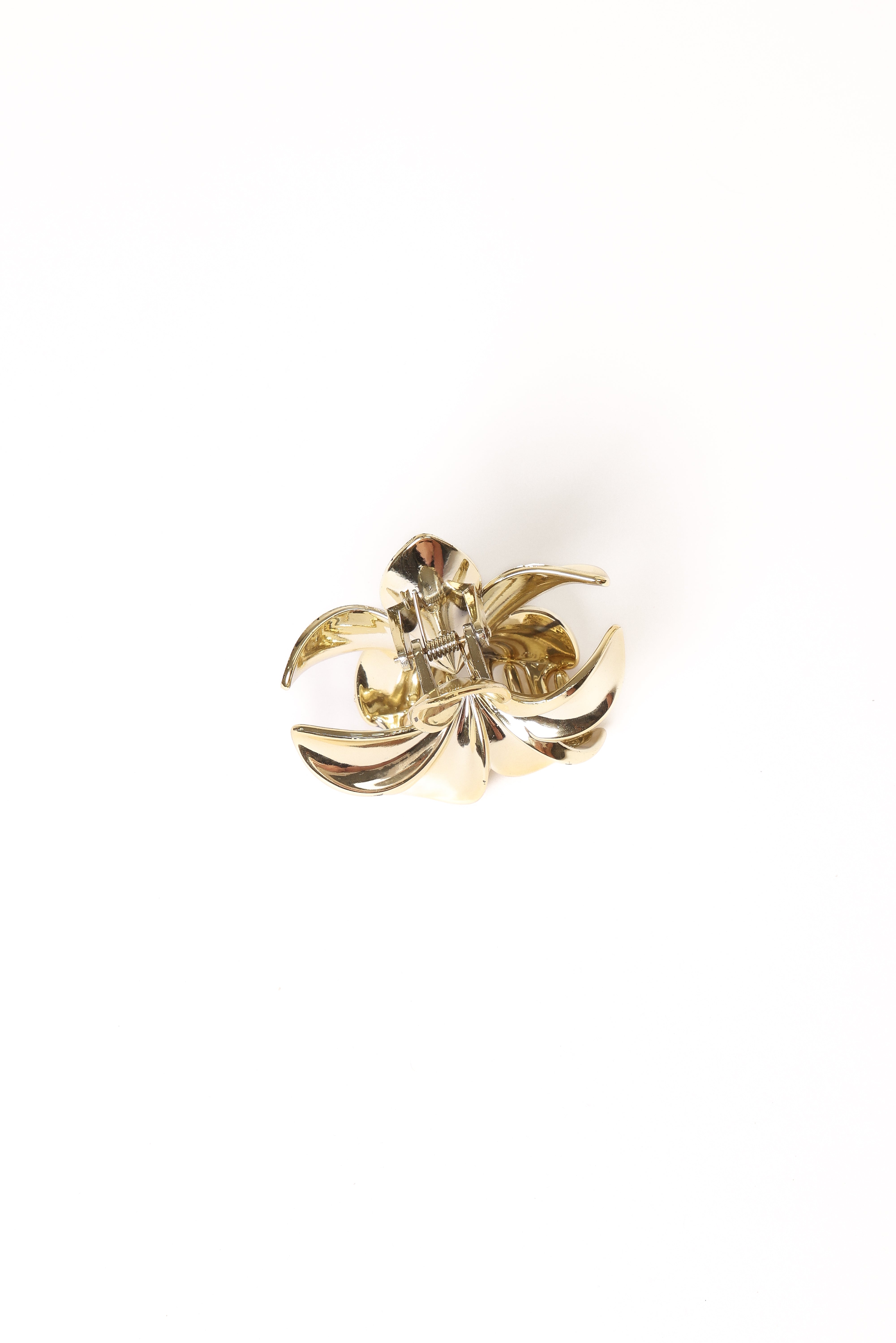 Gold Floral Hair Clip - Tiarne Resin Claw Clip for Women
