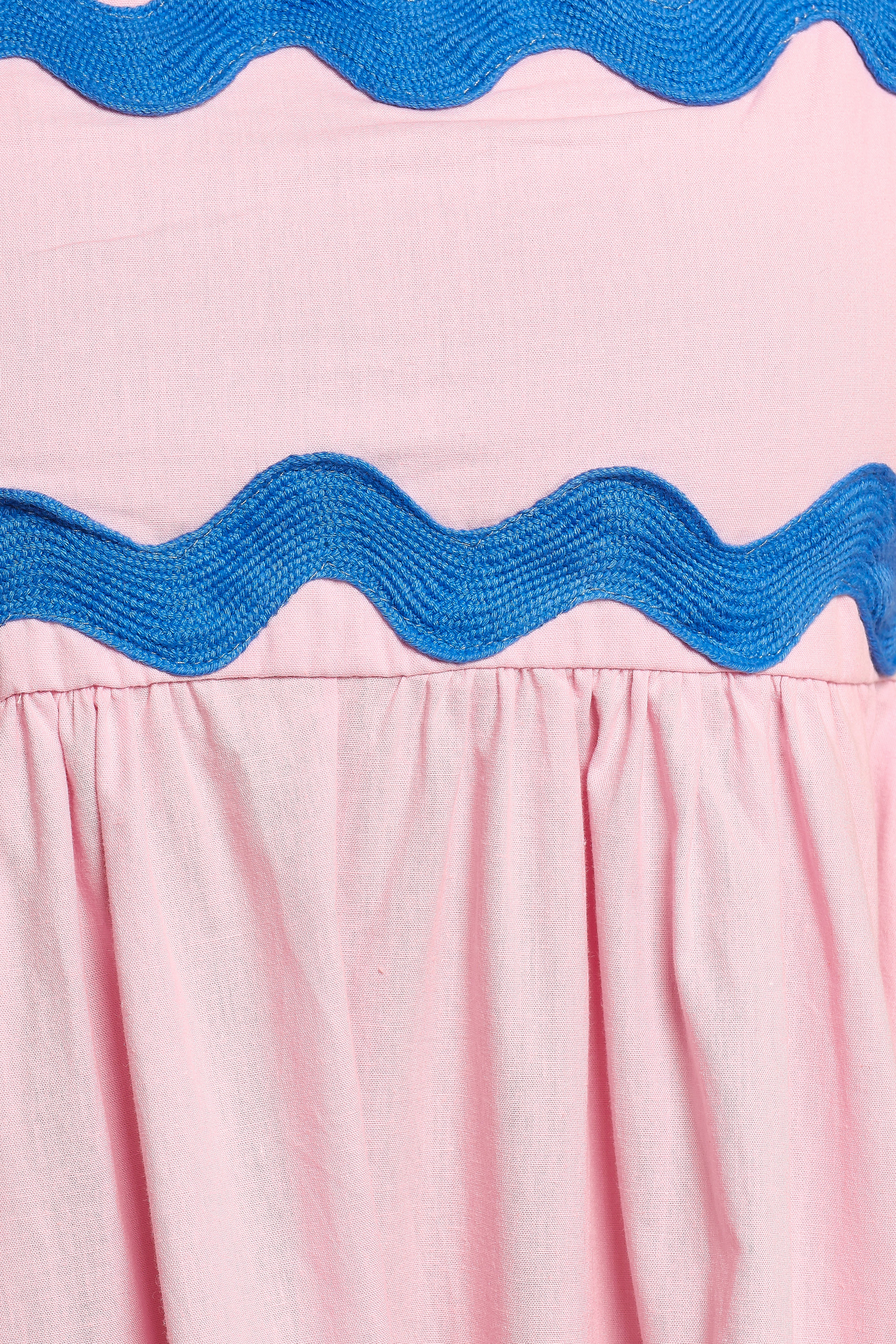 Fitzgerald Cotton Maxi Dress with Adjustable Straps - Pink & Blue