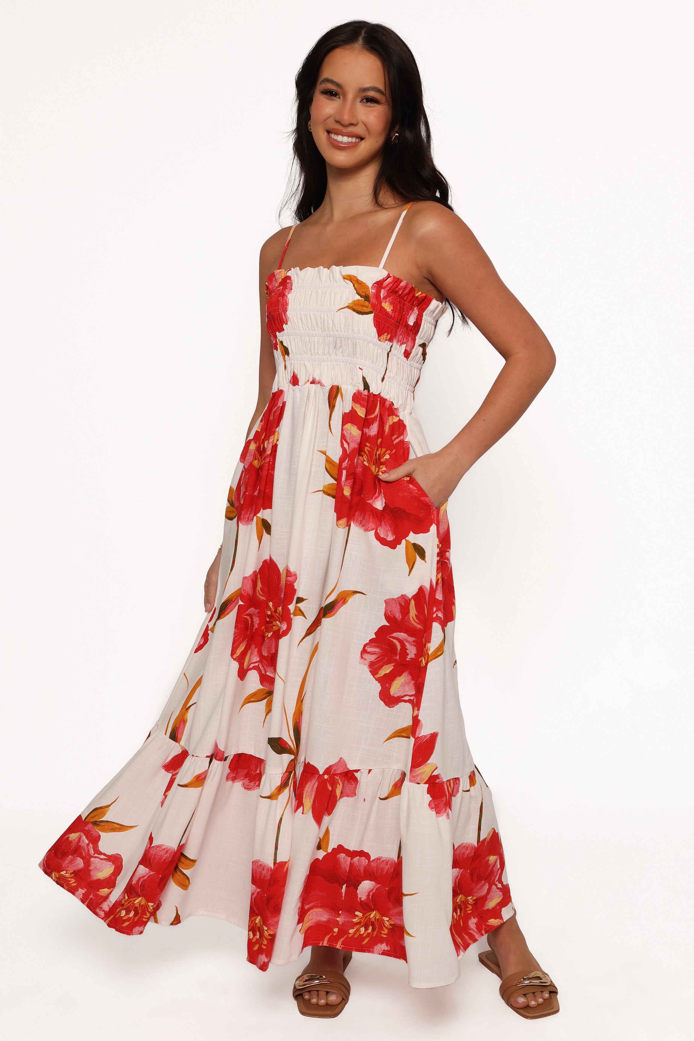 Scarlet Rose Floral Maxi Dress with Pockets – Bridger