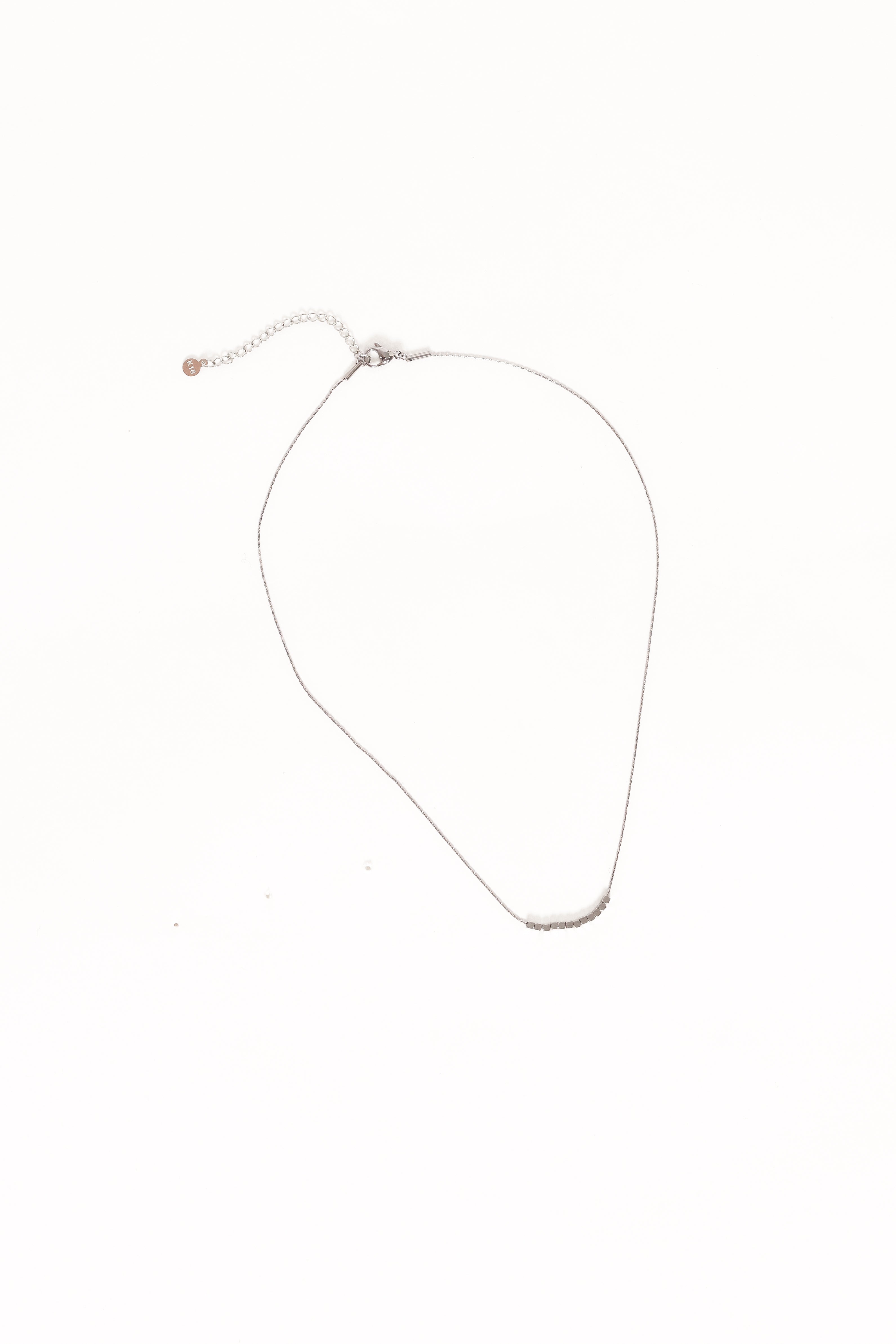 Everlyn Silver Cube Pendant Necklace - 18" Fine Chain