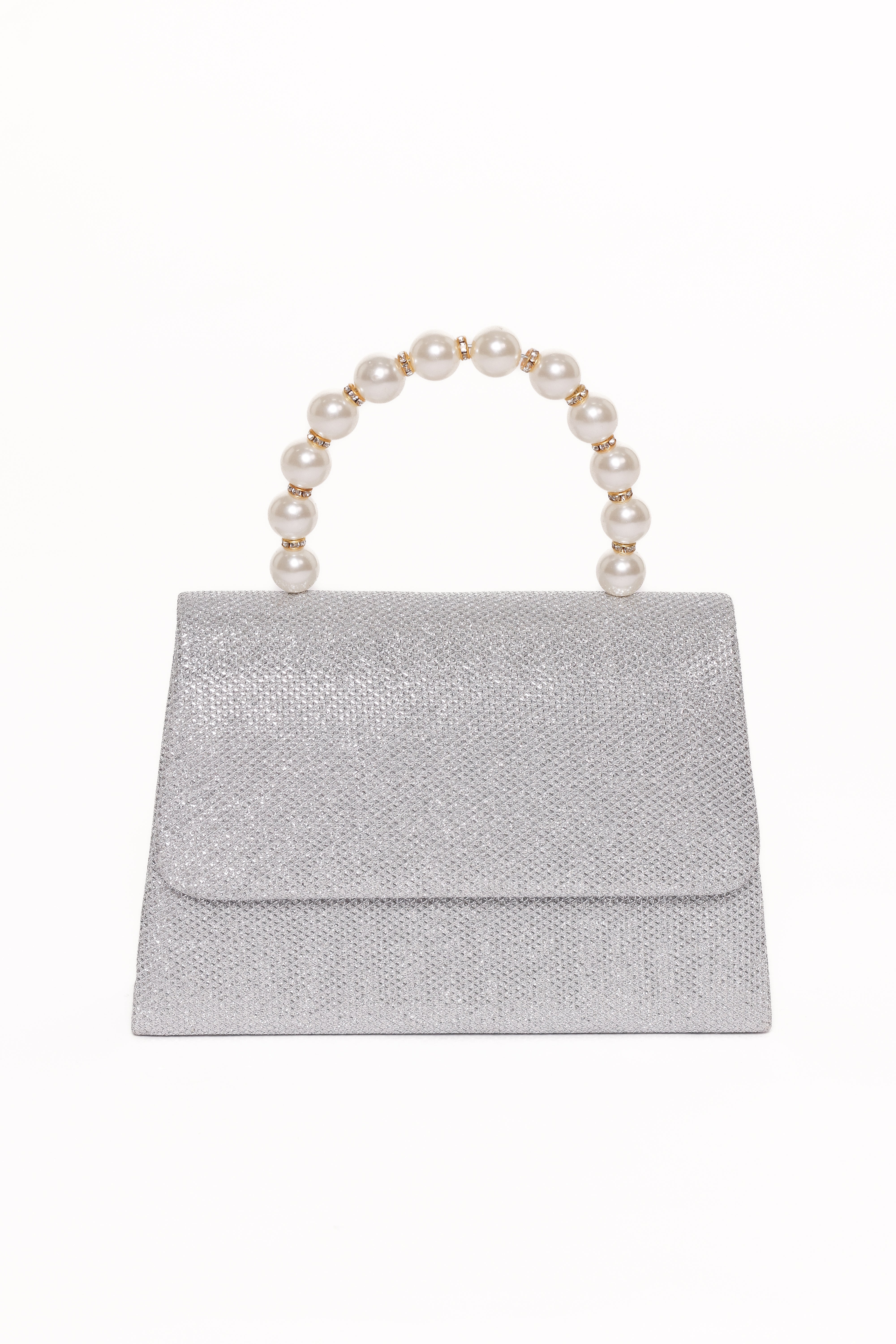 Jenn Champagne Pearl Embellished Handbag with Detachable Strap