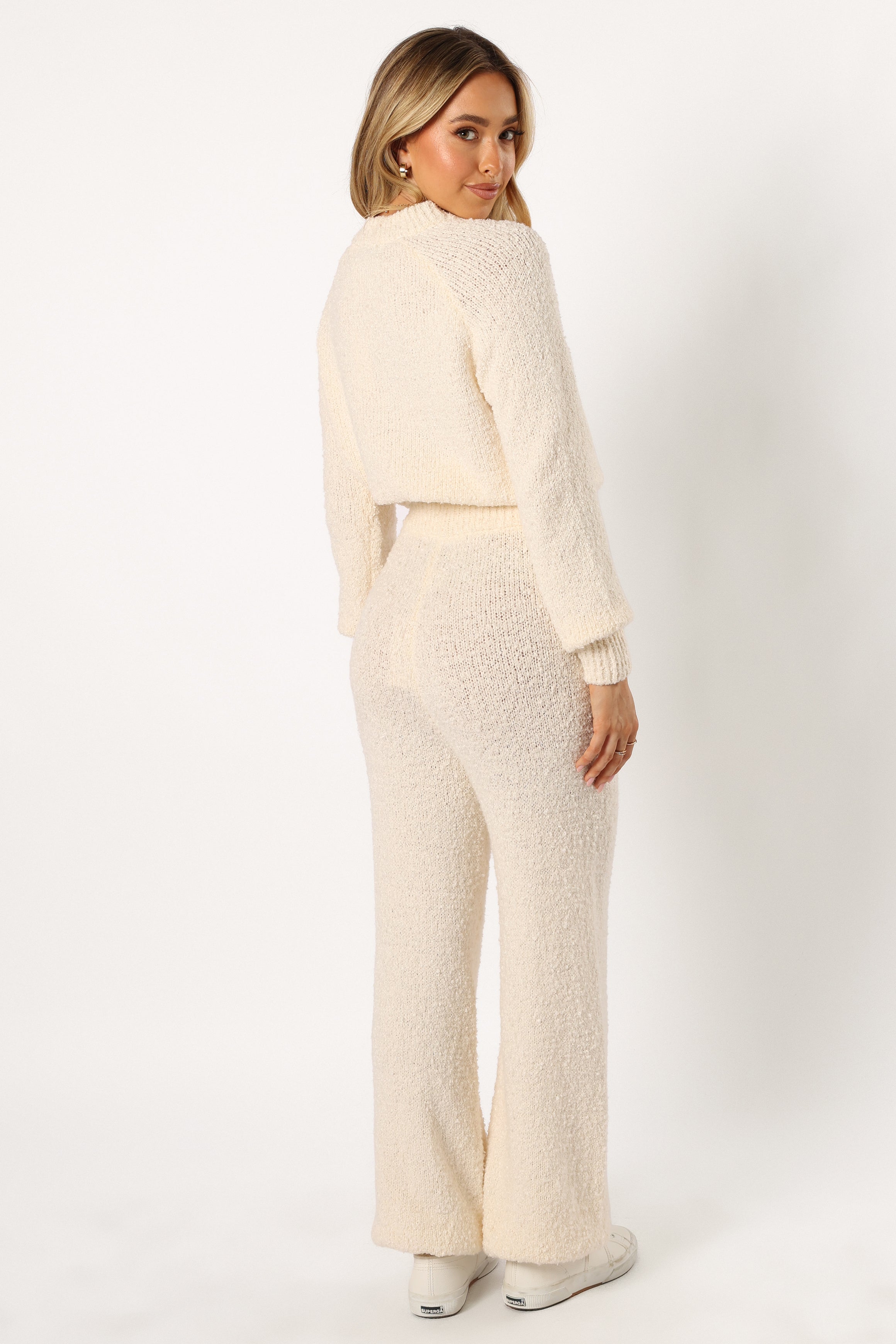 Victoria Knitted Sweater & Pants Set - Cream Loungewear