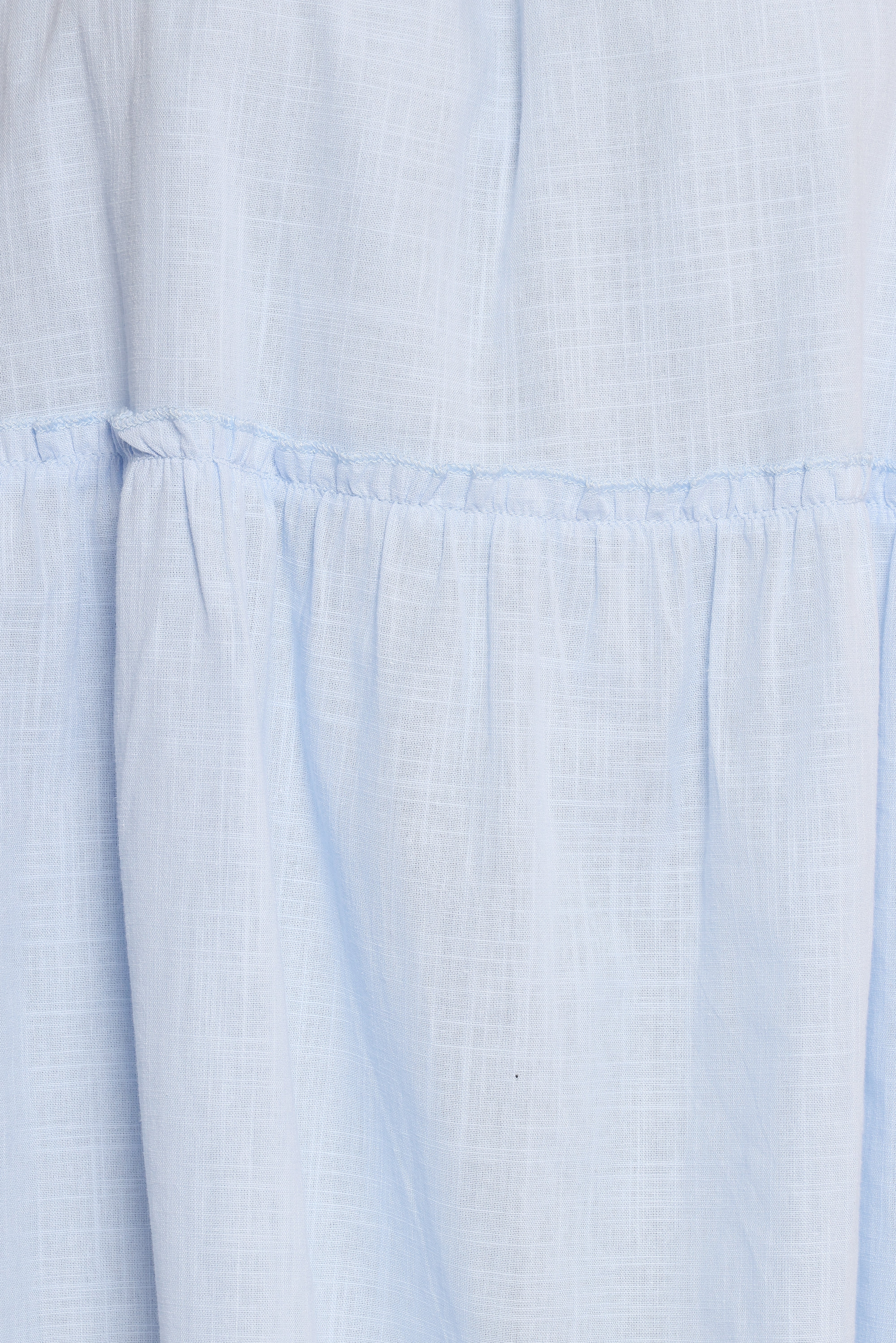 Light Blue Cotton Elena Mini Dress with Ruffle Detail