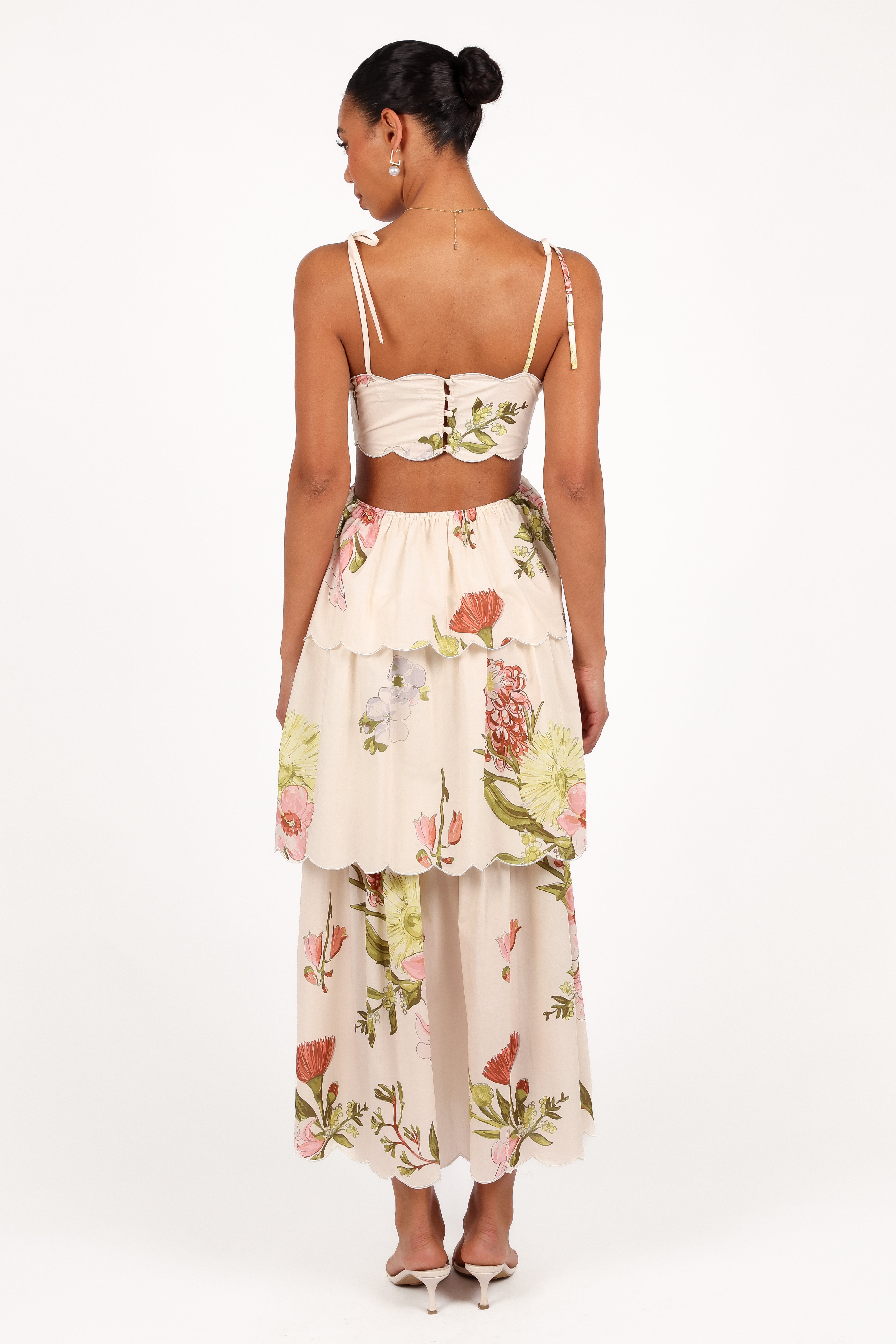 Floral Maxi Dress with Side Cutouts & Adjustable Straps - Adelaide