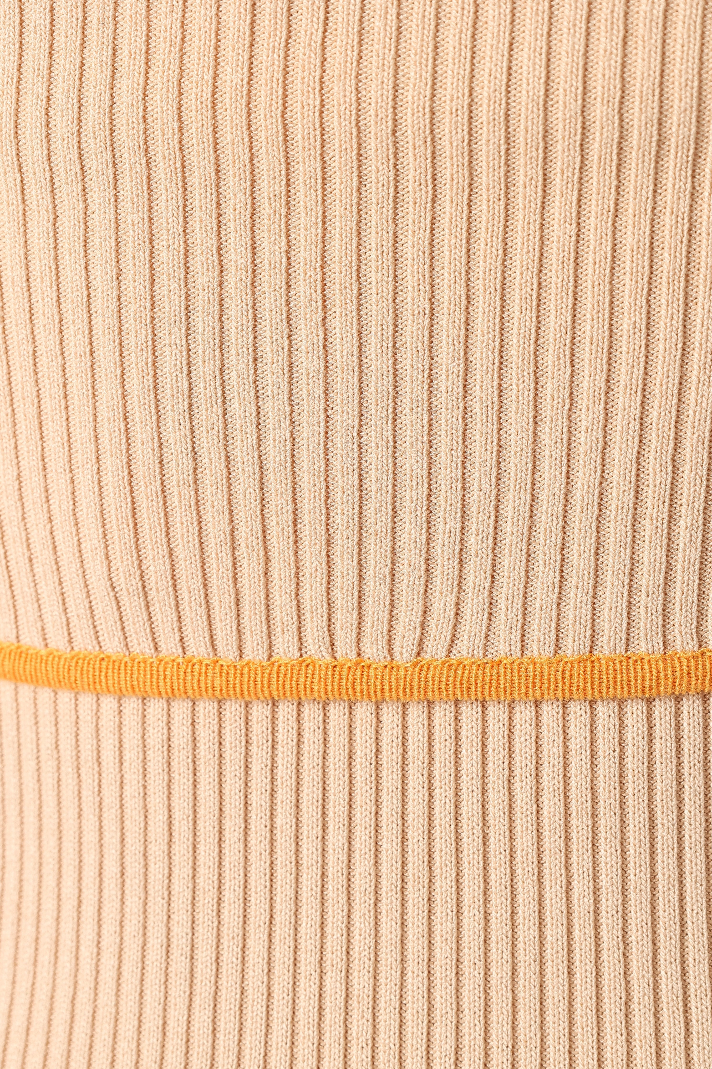Narella Tan Orange Midi Dress with Removable Cropped Top
